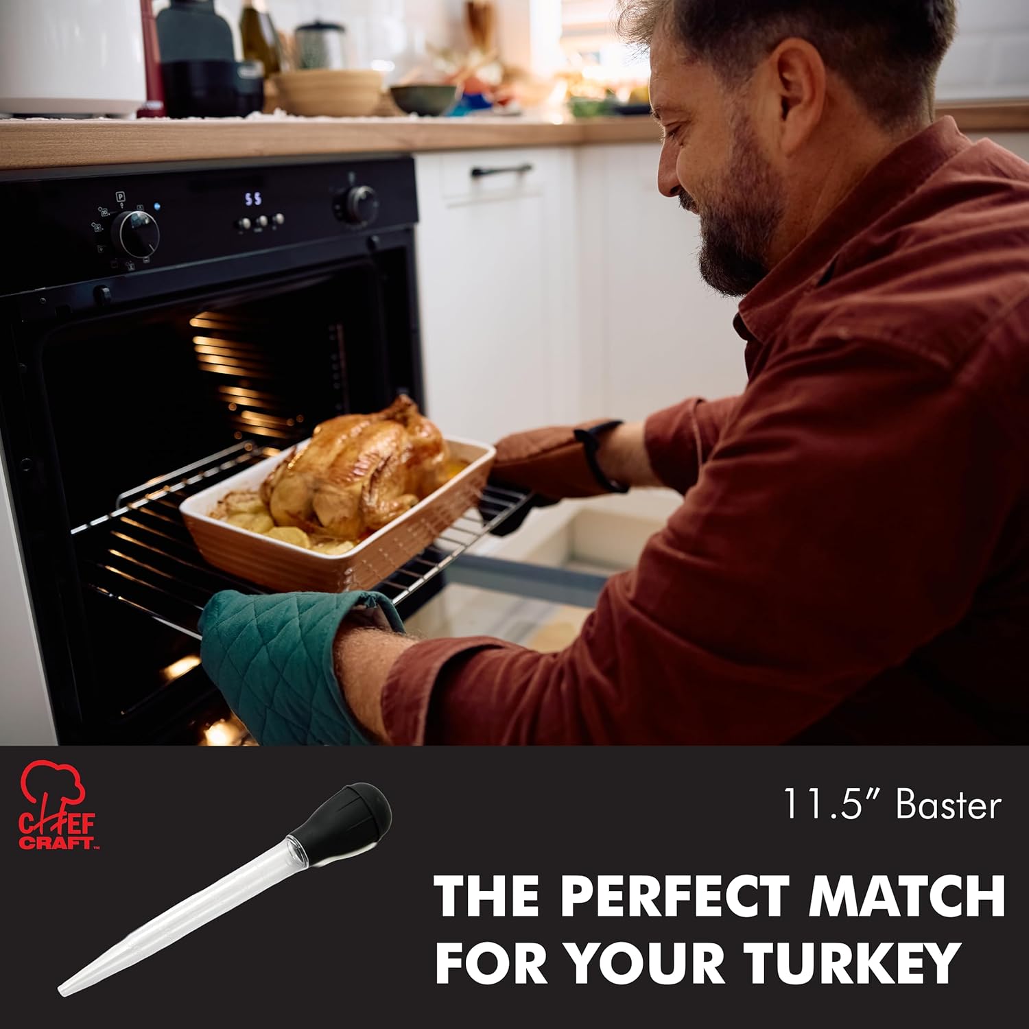 Chef Craft Classic Baster with Clear Tube, 11.5 inches in Length, Blac
