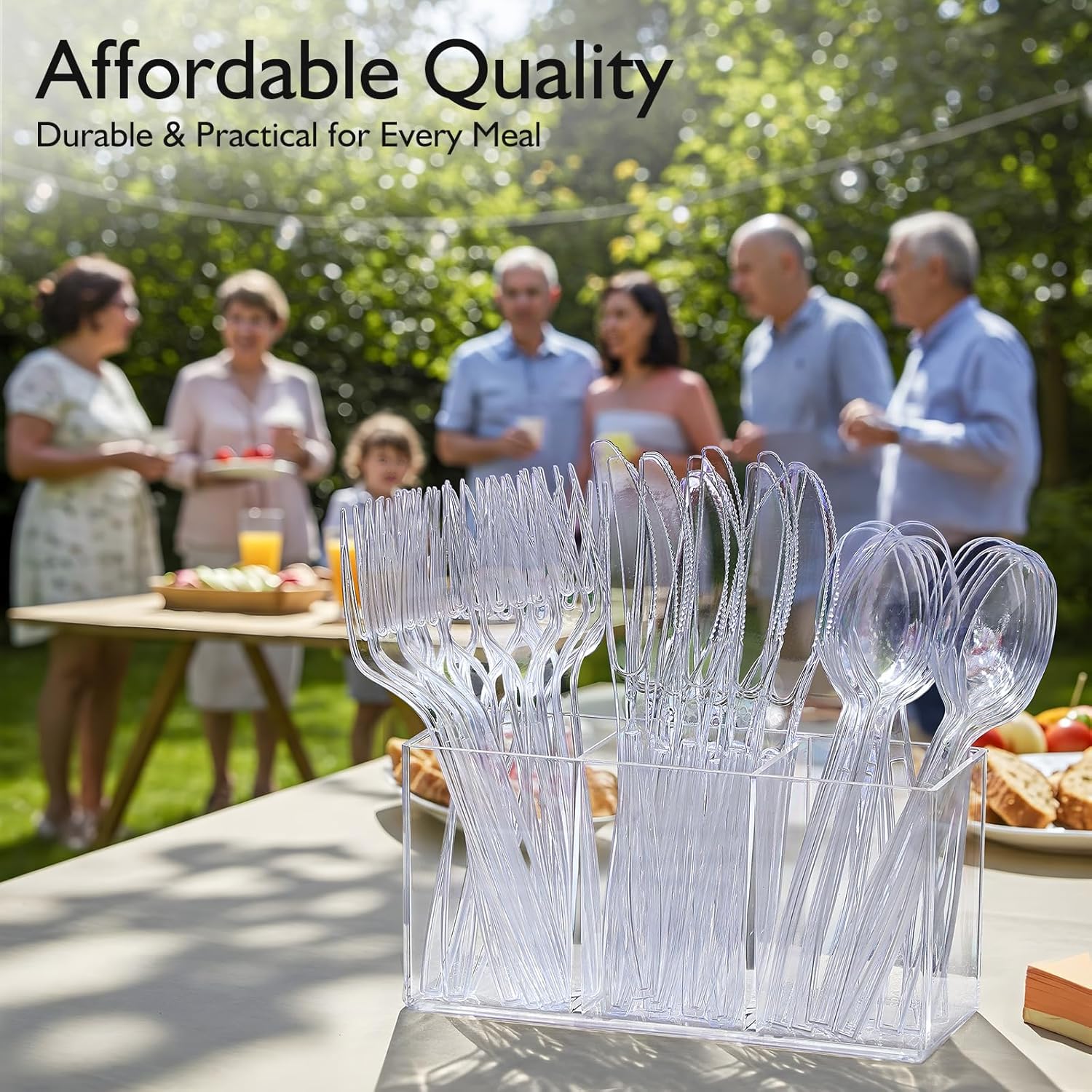 [100 Count] Clear Plastic Spoons Heavy Duty, Premium Disposable Spoons