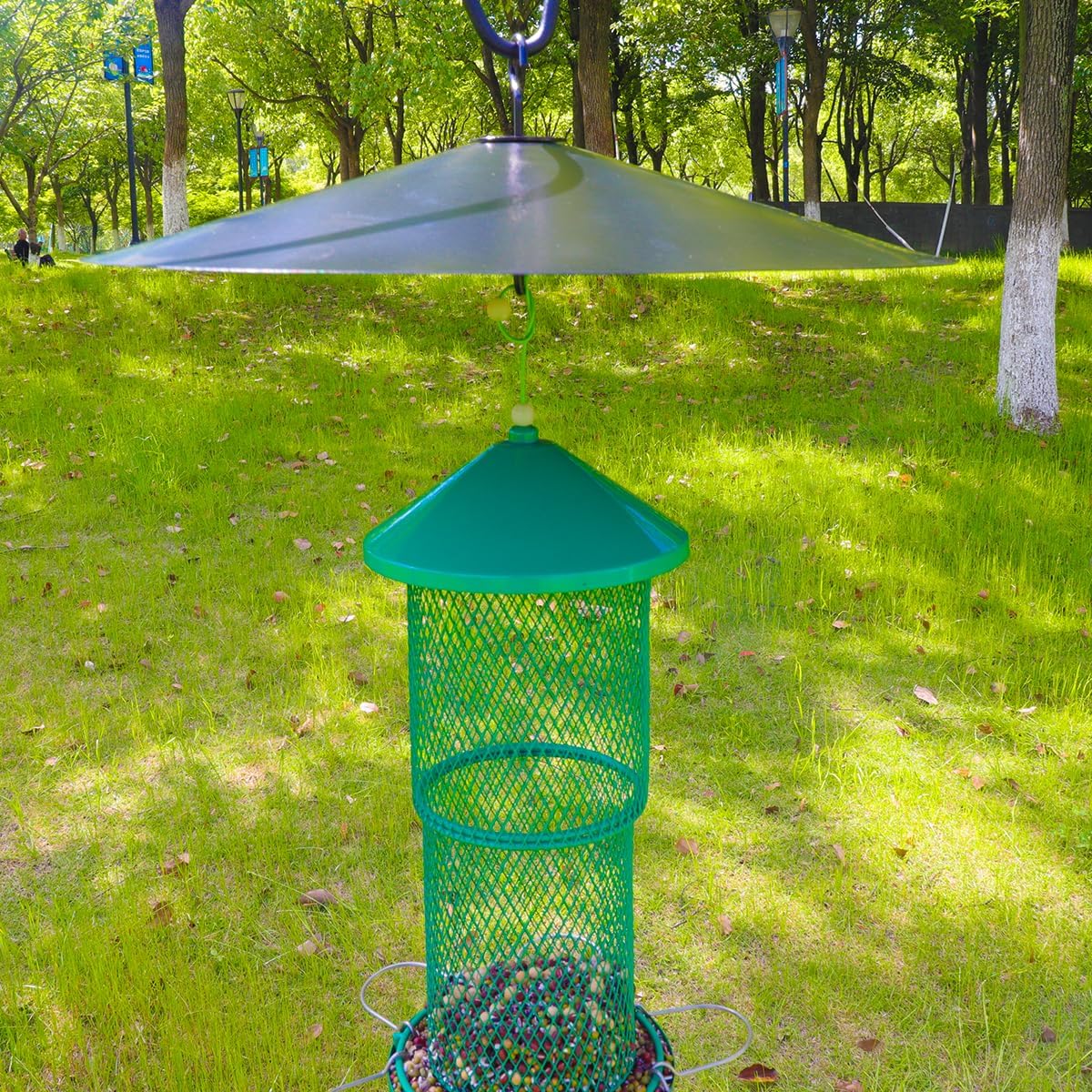 One-Piece 17" Metal Squirrel Baffle - Solid Steel Guard for Bird Feeder Poles & Hanging Feeders | Chew-Proof, No Assembly | 2 Installation Options-Black