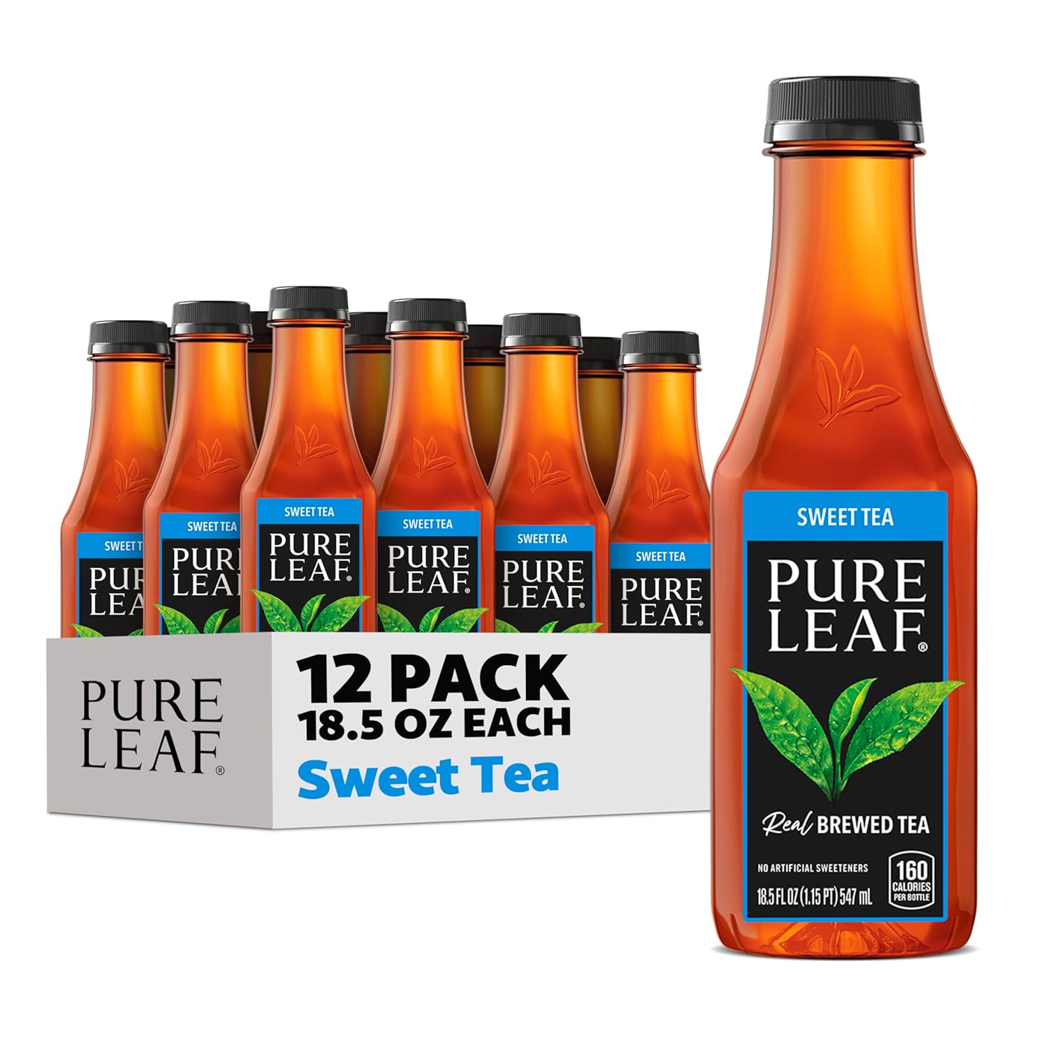 Pure Leaf Iced Tea, Sweet Tea, Real Brewed Tea, 18.5 Fl Oz Bottles (Pa