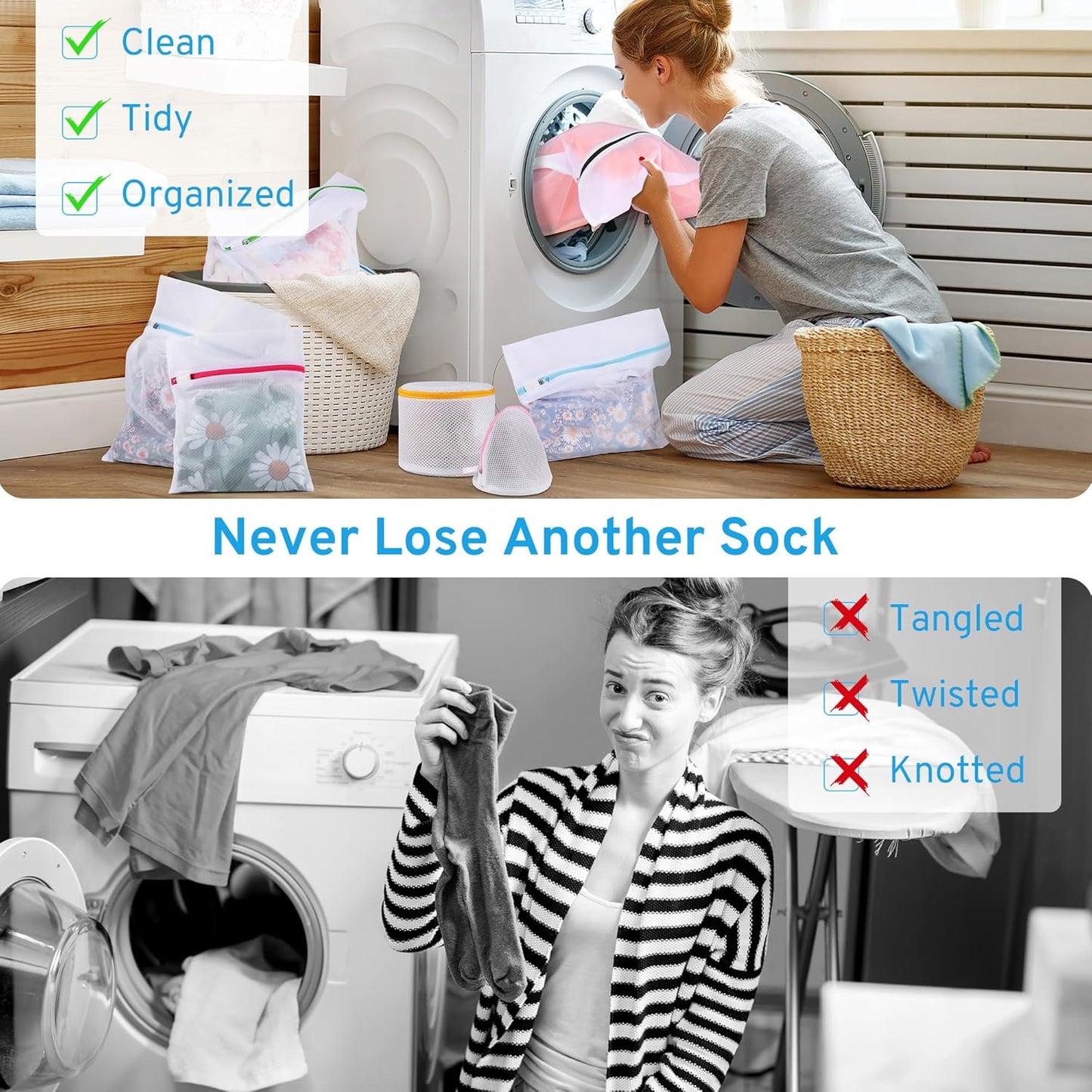 Ultimate 7 Pack 6 Size Mesh Laundry Bags Set for Delicates with AUTO-Lock Zipper, Lingerie Bags for Washing Delicates, Laundry Bags Mesh Wash Bags, Delicates Laundry Bag for Jeans,Blouse,Stocking,Bra