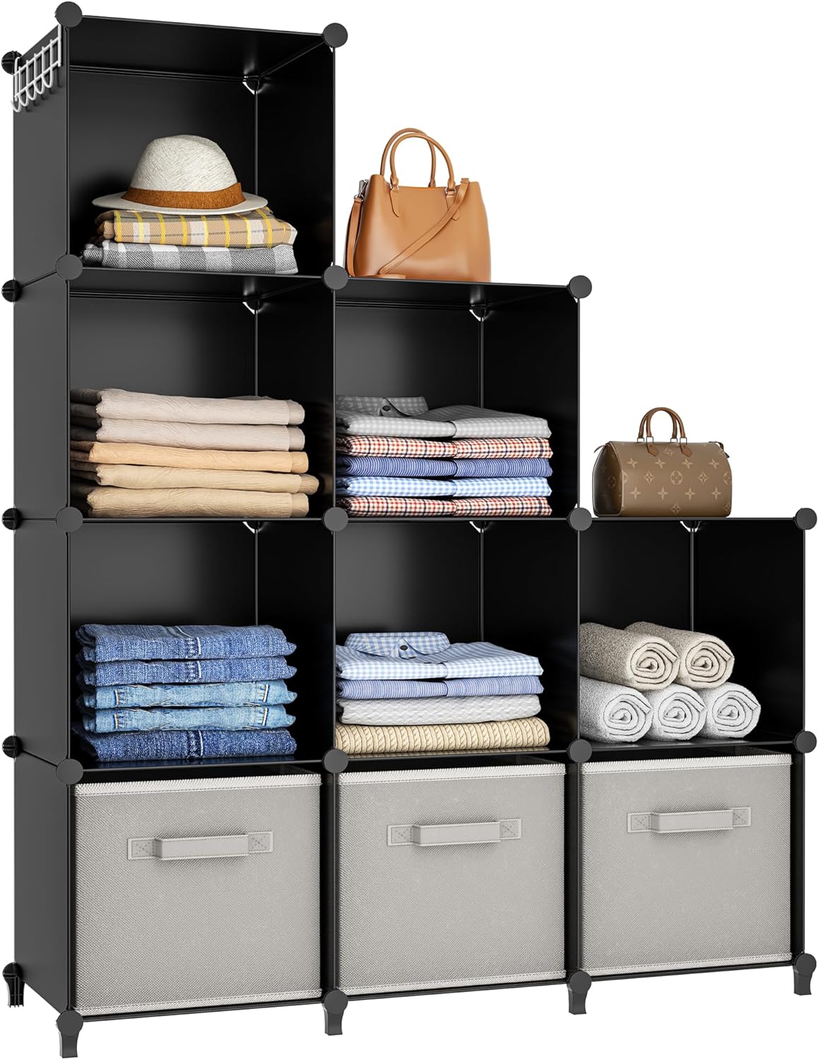 HOMIDEC Closet Organizers and Storage, 9 Cube Storage Organizer, Porta