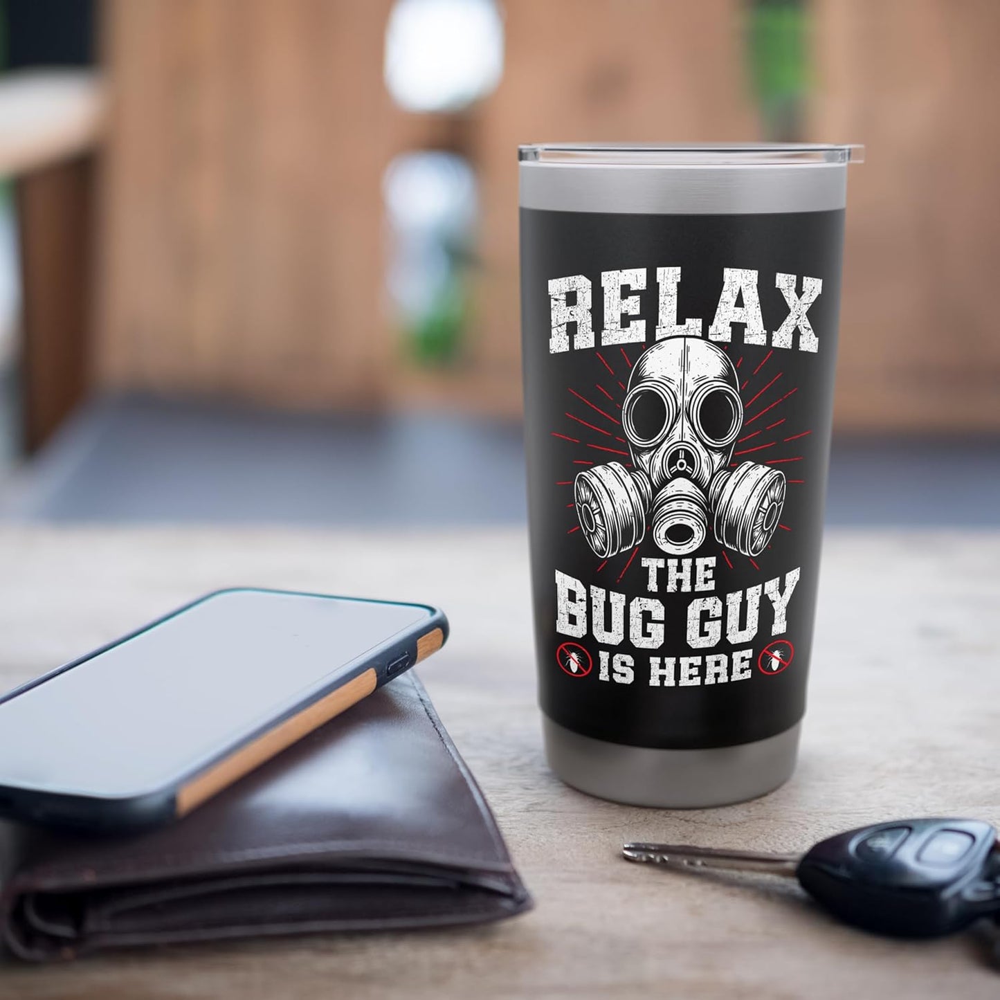 Relax the Bug guy is here Pest Control funny Exterminator Stainless Steel Insulated Tumbler