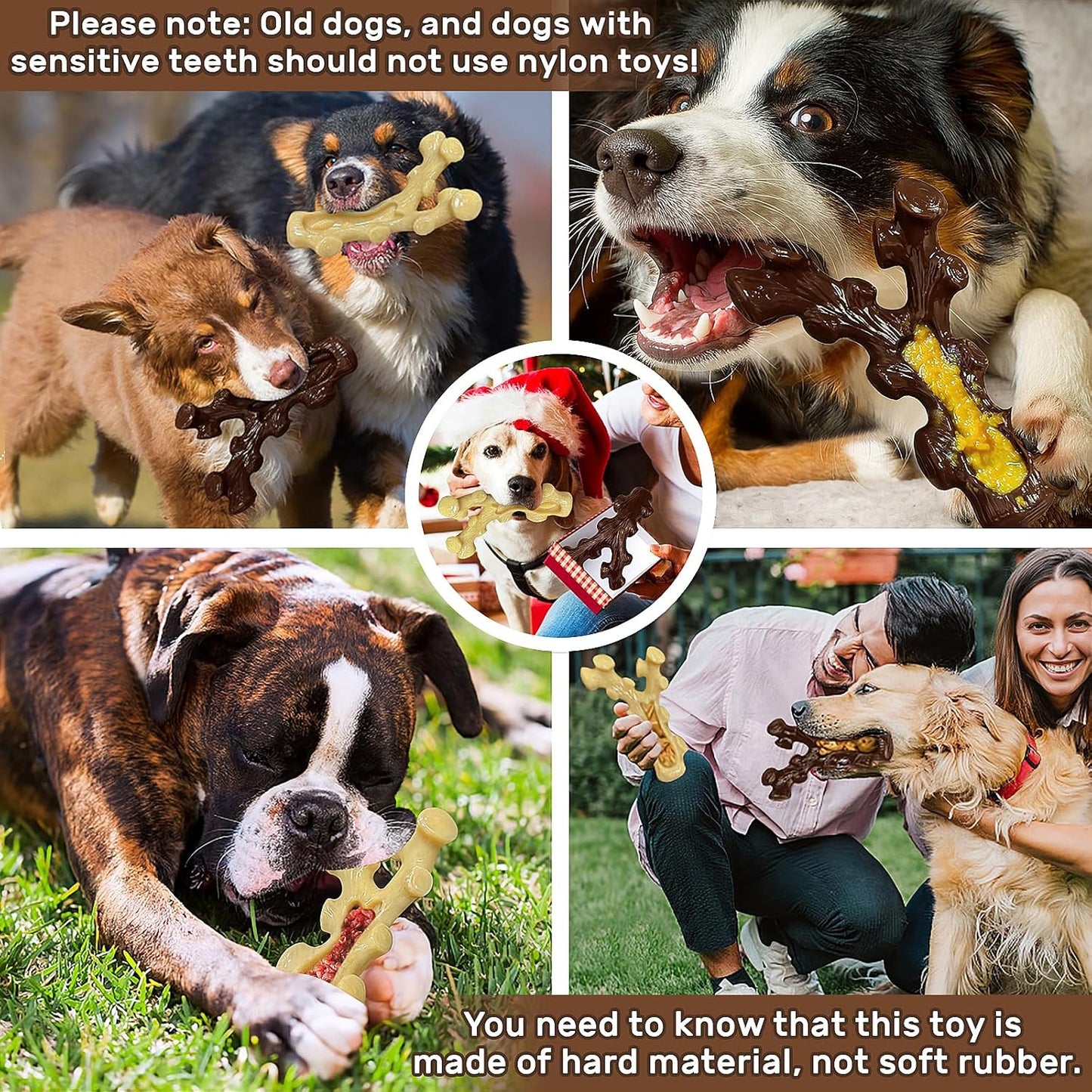 2 Pack Dog Chew Toys for Aggressive Chewers,Boredom and Stimulating Be
