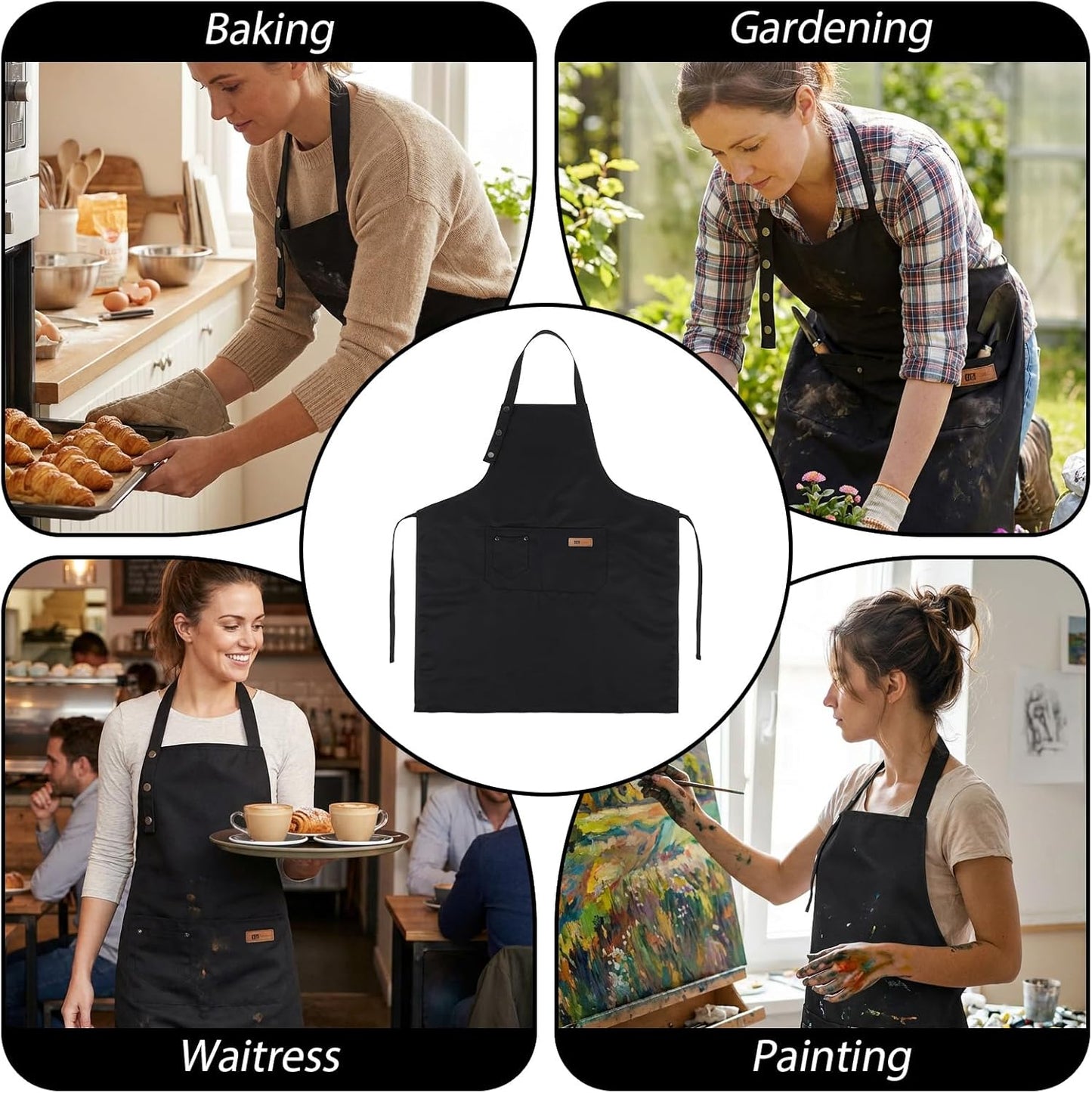 Aprons for Women with Pockets, Pottery Aprons Adjustable Gardening Apr