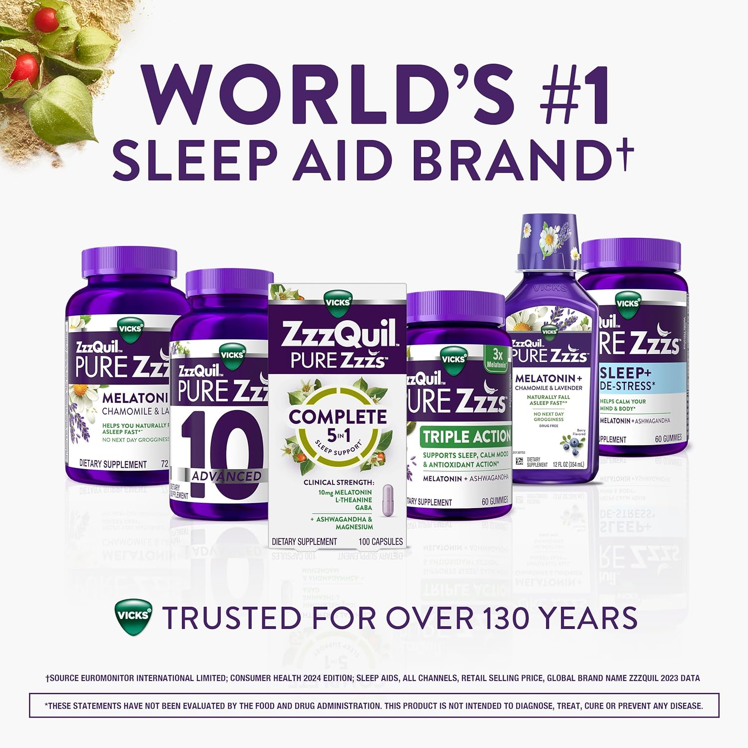 ZzzQuil Pure Zzzs Complete Sleep, Melatonin 10mg, L-Theanine, GABA, wi