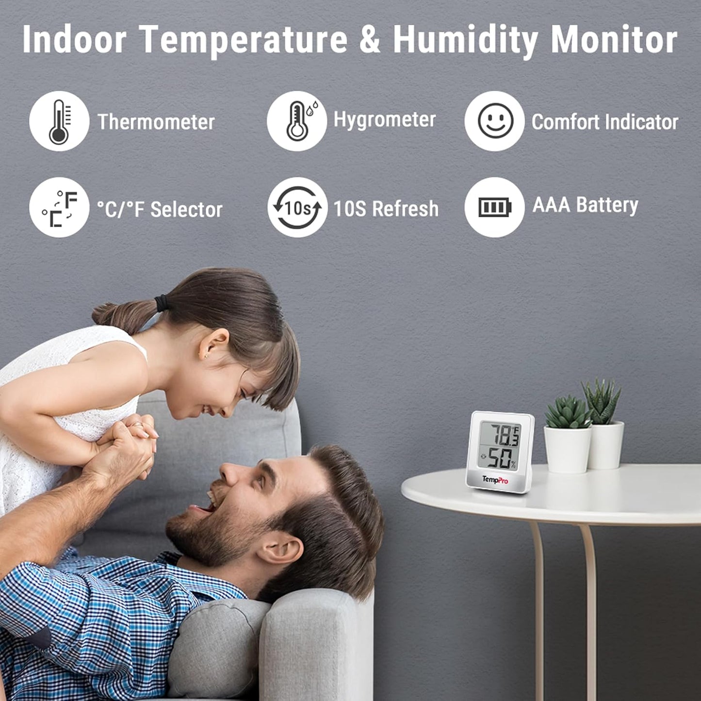TempPro TP49 Digital Hygrometer Indoor Thermometer Humidity Meter Room