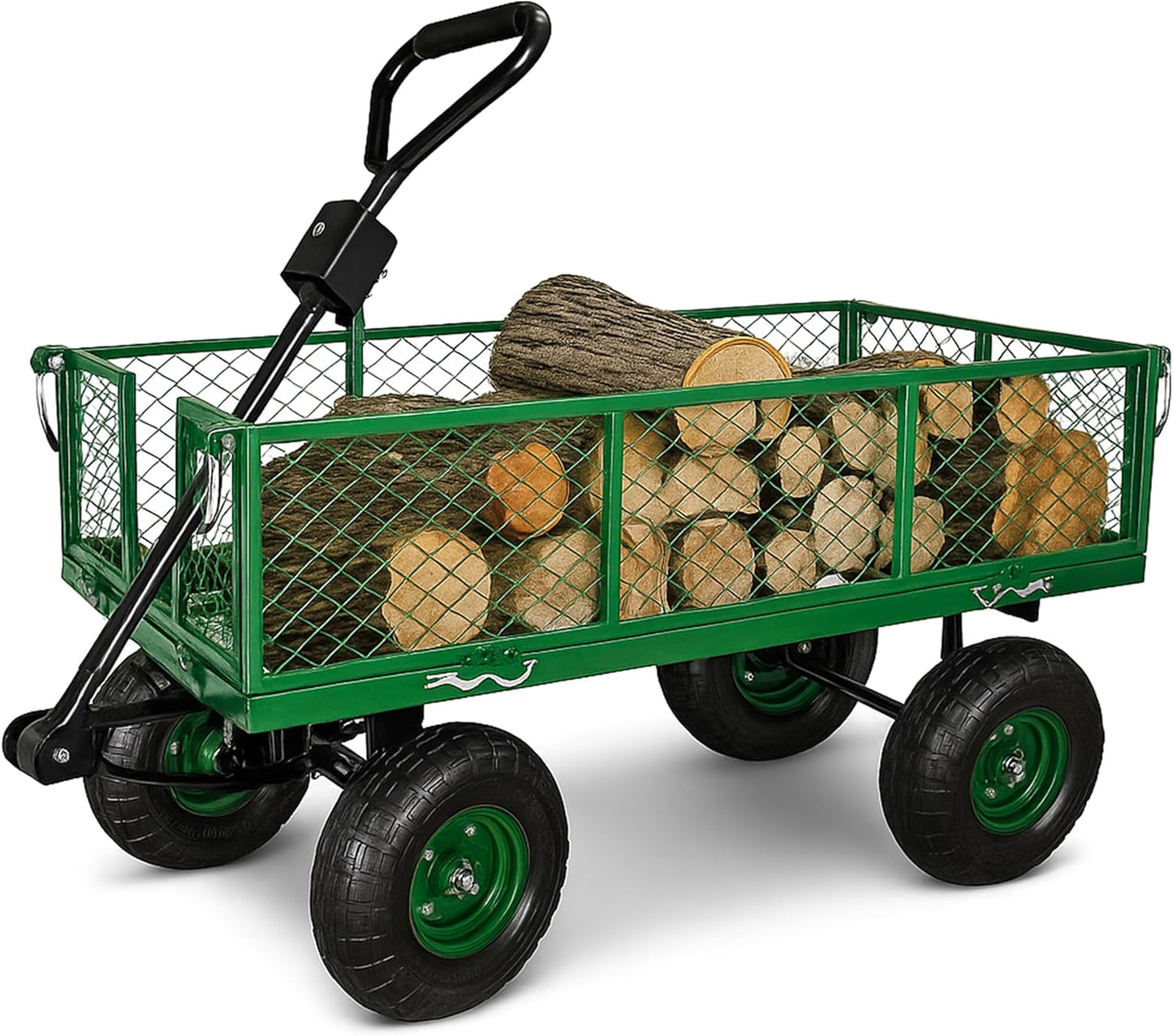 Backyard Expressions Heavy Duty 600 Lbs Capacity Mesh Steel Garden Car