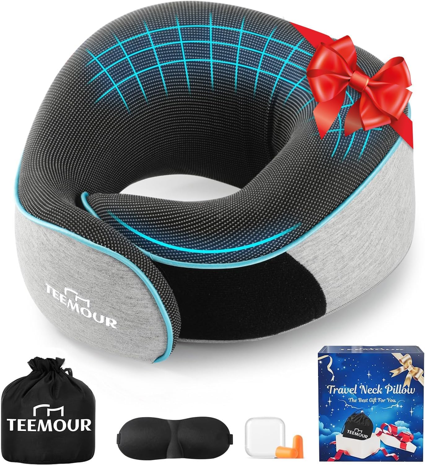 Travel Pillow-Neck Pillows for Airplanes, Memory Foam Travel Neck Pill