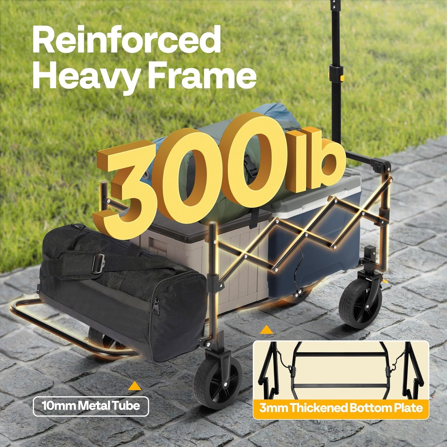 VIVOHOME 130L Collapsible Wagon with Tailgate, 320lb Load-Bearing Outd