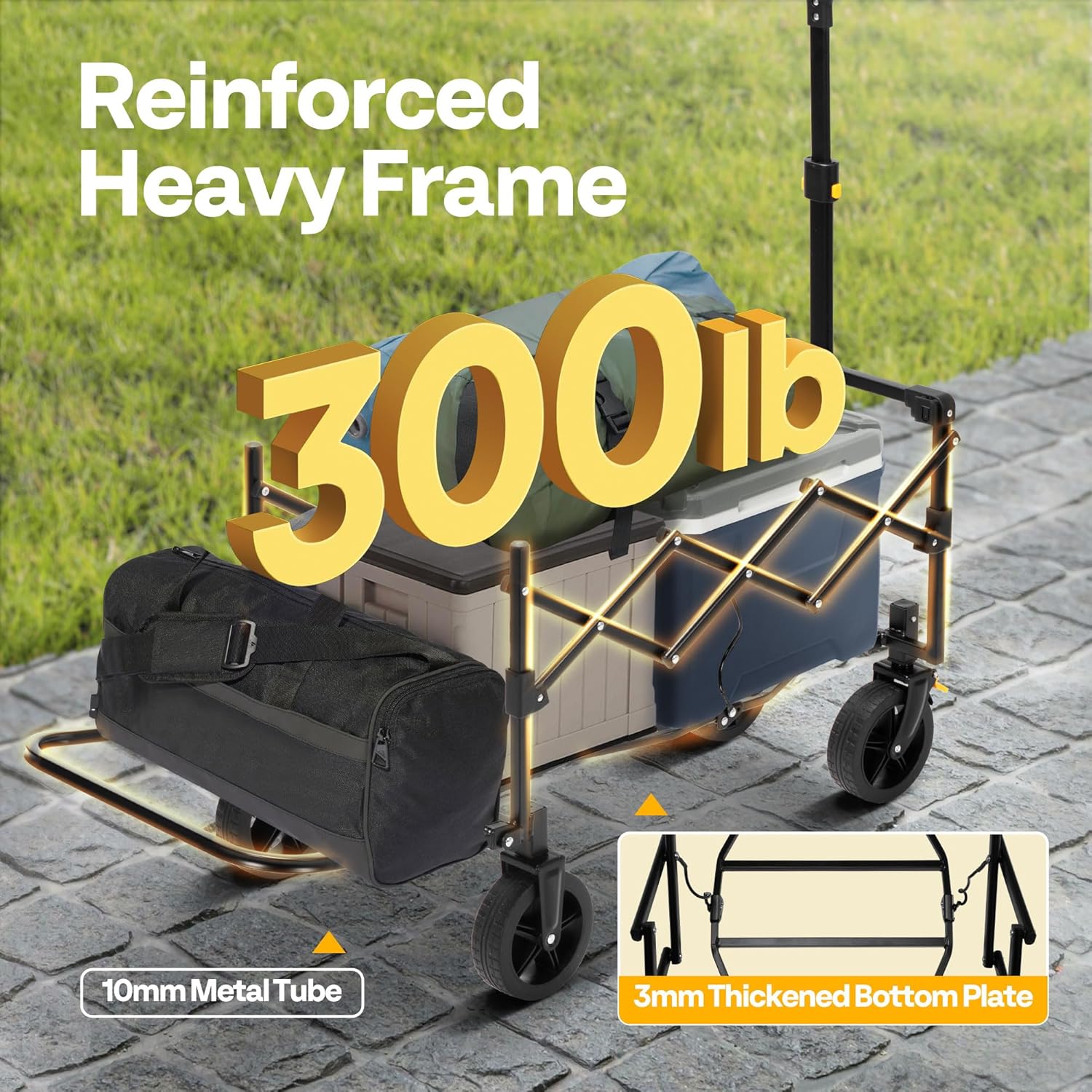 VIVOHOME 130L Collapsible Wagon with Tailgate, 320lb Load-Bearing Outd
