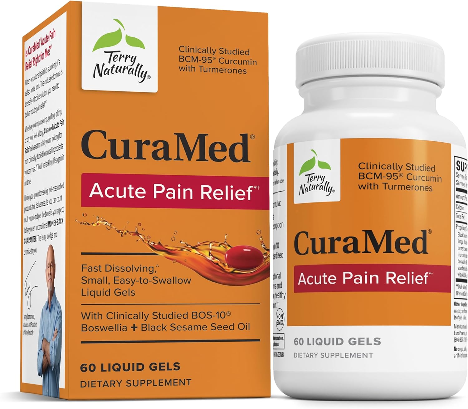 Terry Naturally CuraMed Acute Pain Relief - Supplement with BCM-95 Cur