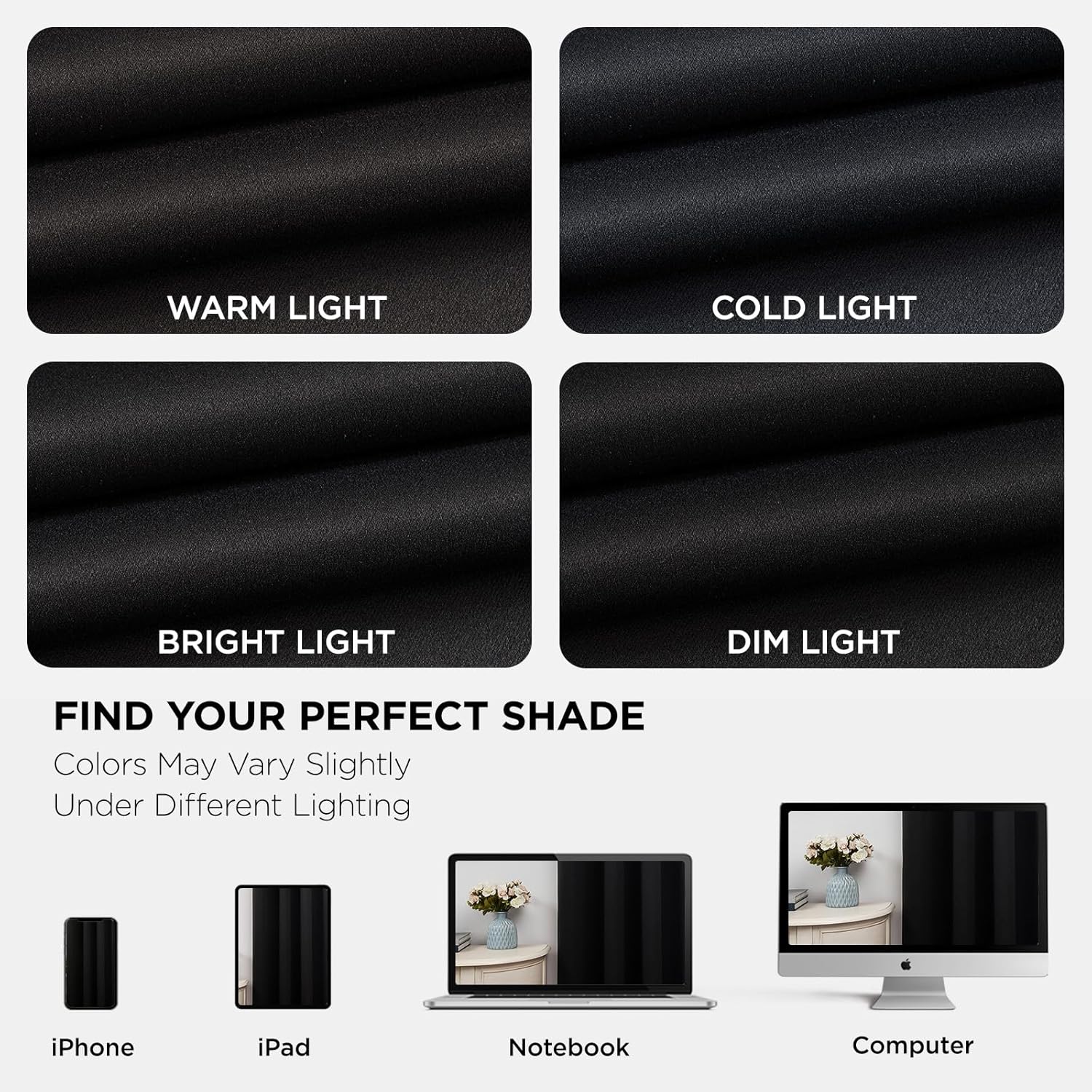 Joydeco Blackout Curtains for Bedroom 84 Inch - Black Out Curtains wit