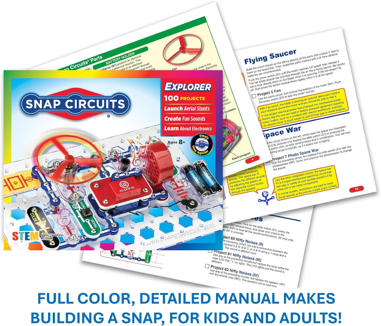 Snap Circuits Jr. SC-100 Electronics Exploration Kit, Over 100 Project