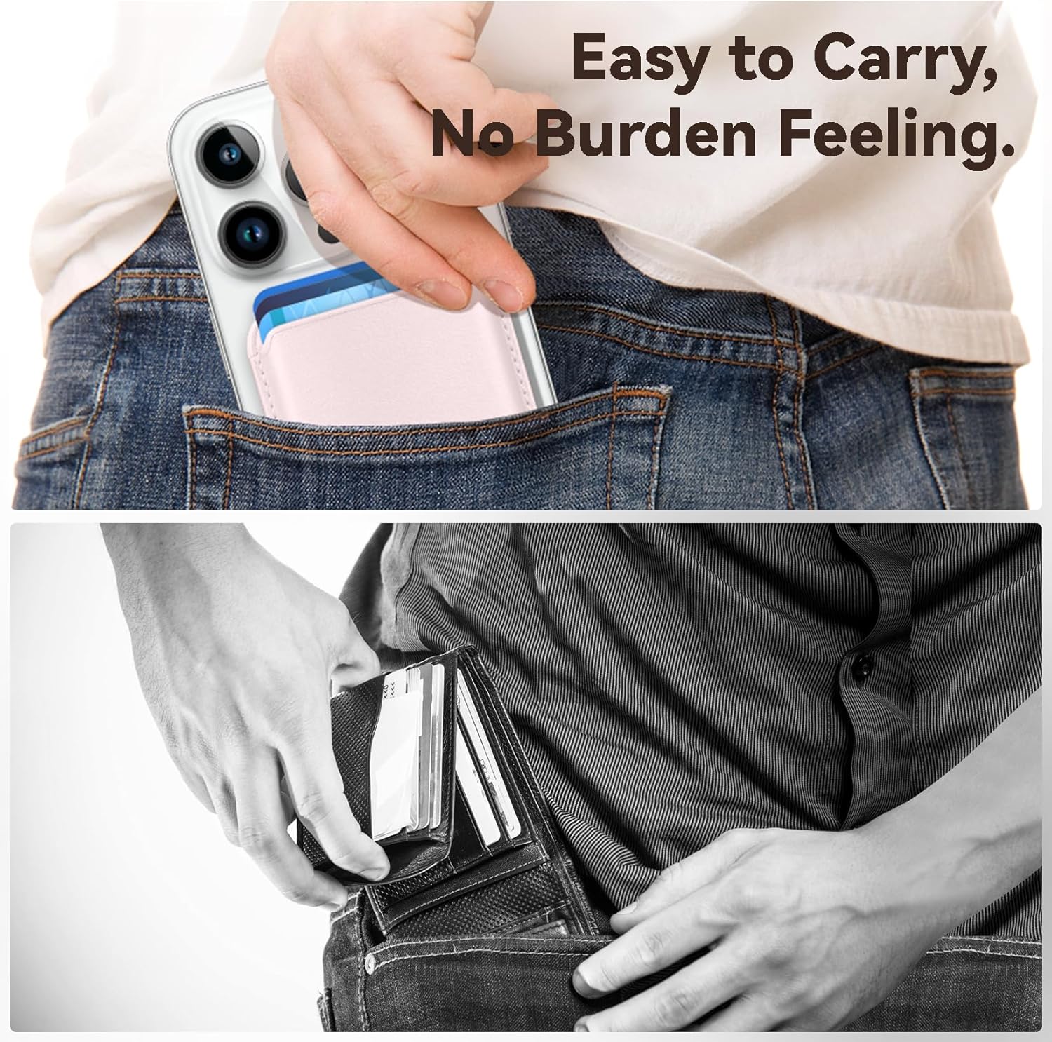 Magnetic Wallet Cell Phone Card Holder for Phone Case, Stronger Magnet