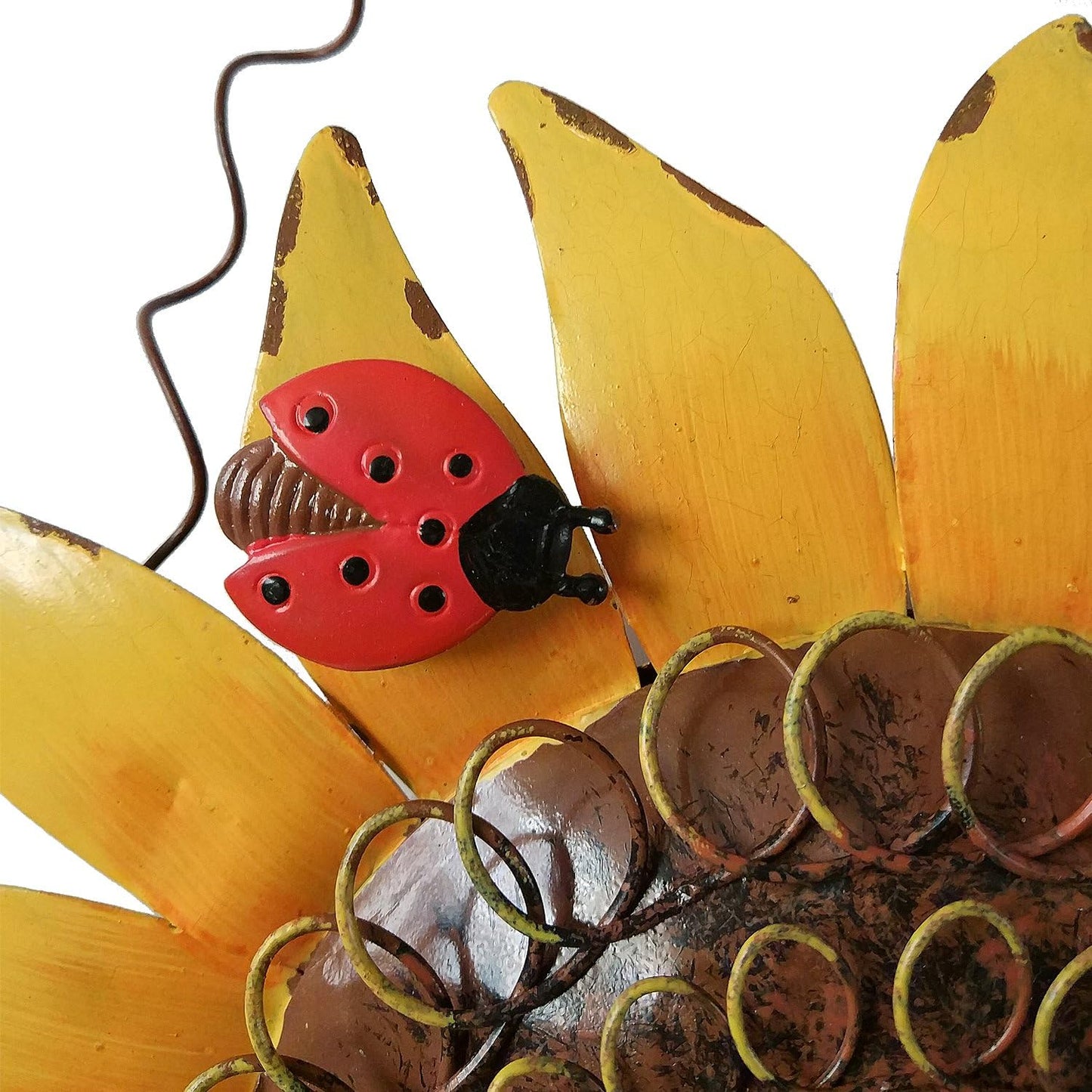 E-view Metal Sunflower Birdhouse Decorative Hand-Painted Hanging Bird House