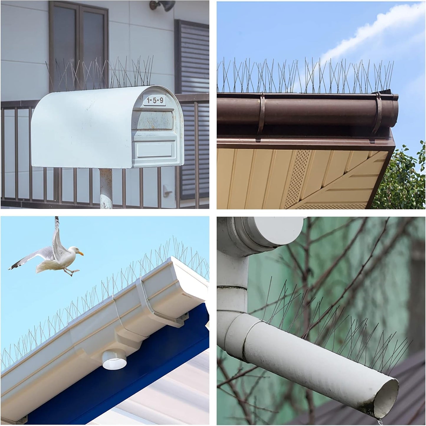 Hausse Stainless Steel Bird Spikes 4 Pack, Squirrel Small Birds Pigeon
