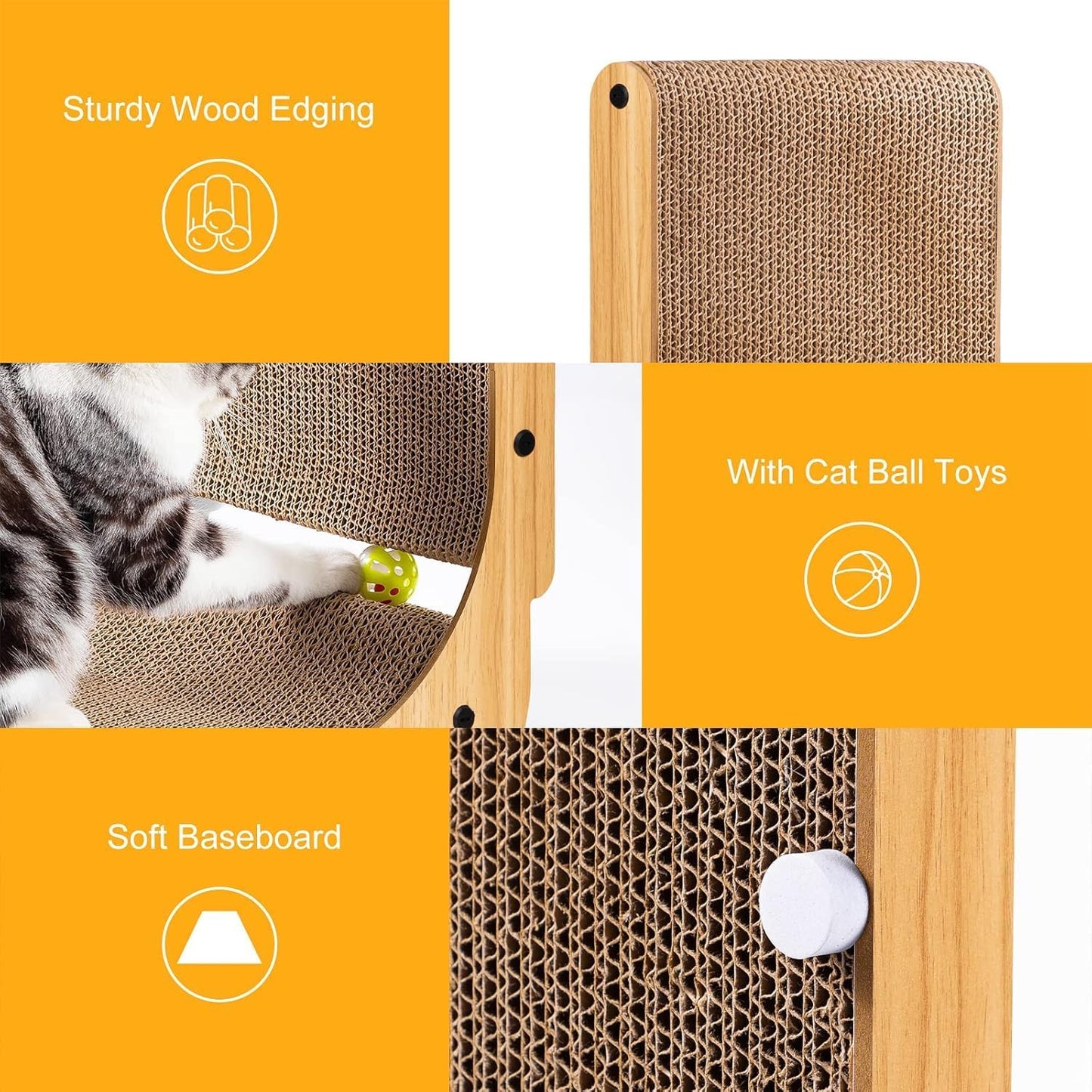 Poils bebe L Shape Cat Scratcher, 26.8 Inch Cat Scratchers for Indoor 
