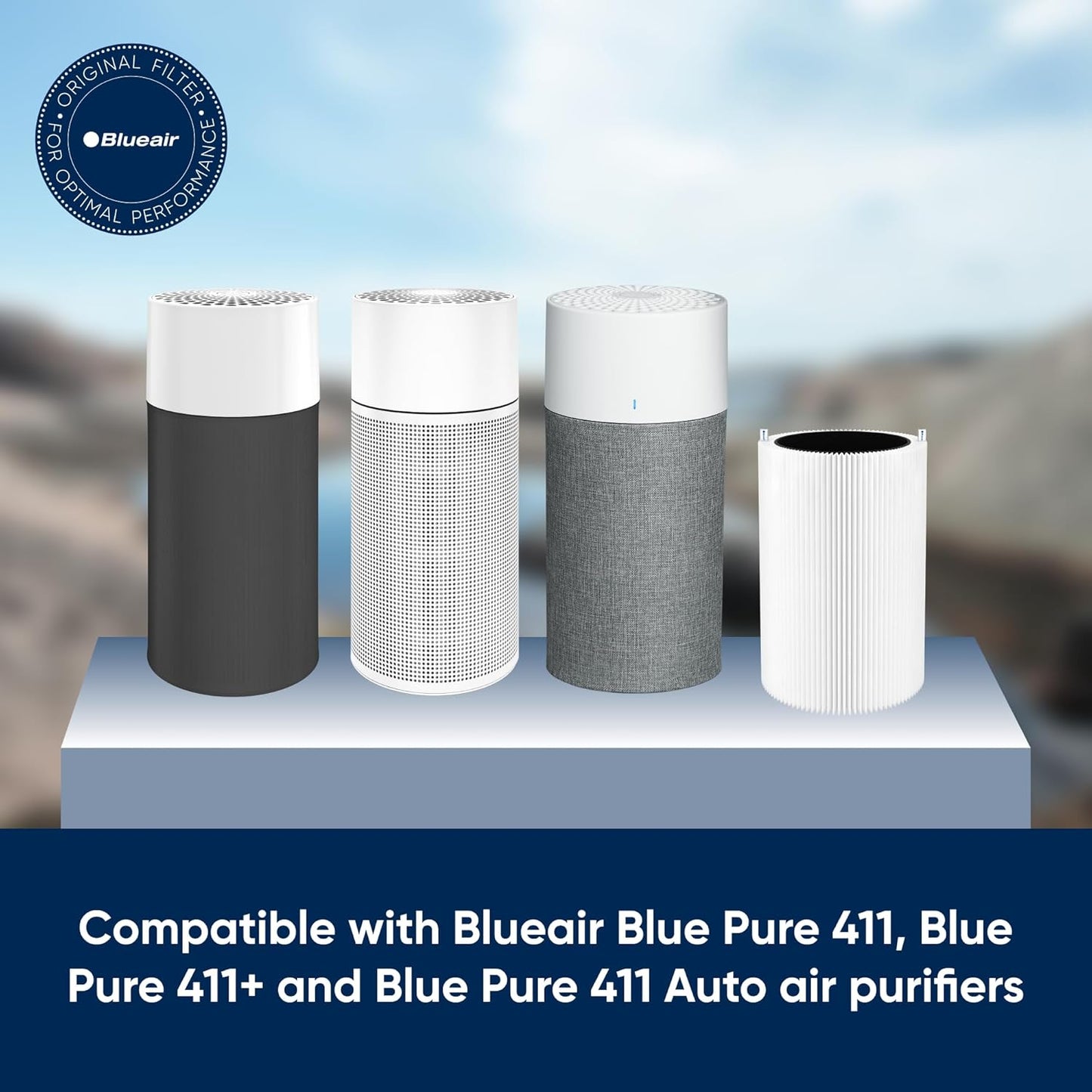 Blueair Blue Pure 411+ Genuine Replacement Filter, Particle and Activated Carbon