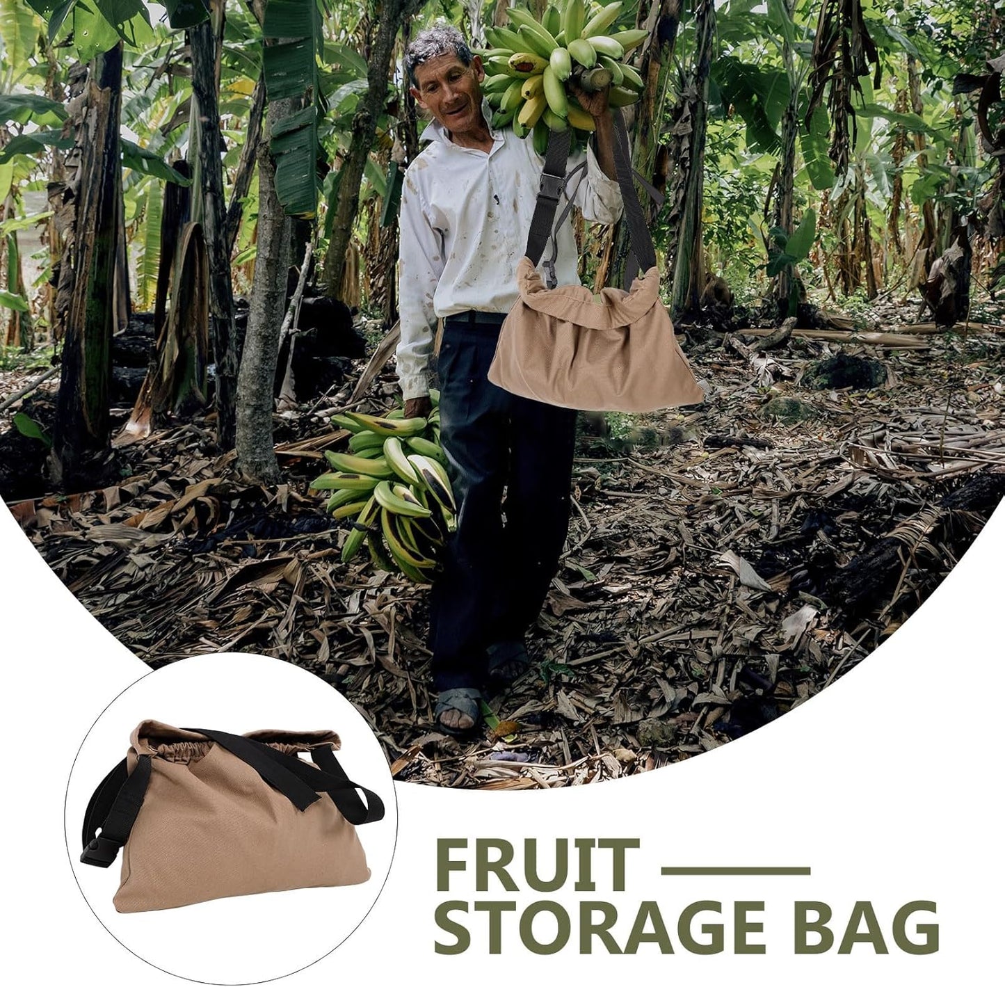 Milisten Harvesting Apron Fruit Vegetable Picking Bag with Pockets Outdoor Garden Tool Waist Pouch Mushroom Foraging Storage Khaki
