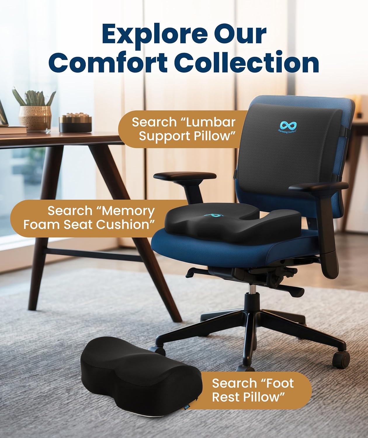 Everlasting Comfort Doctor Recommended Memory Foam Seat Cushion for Of