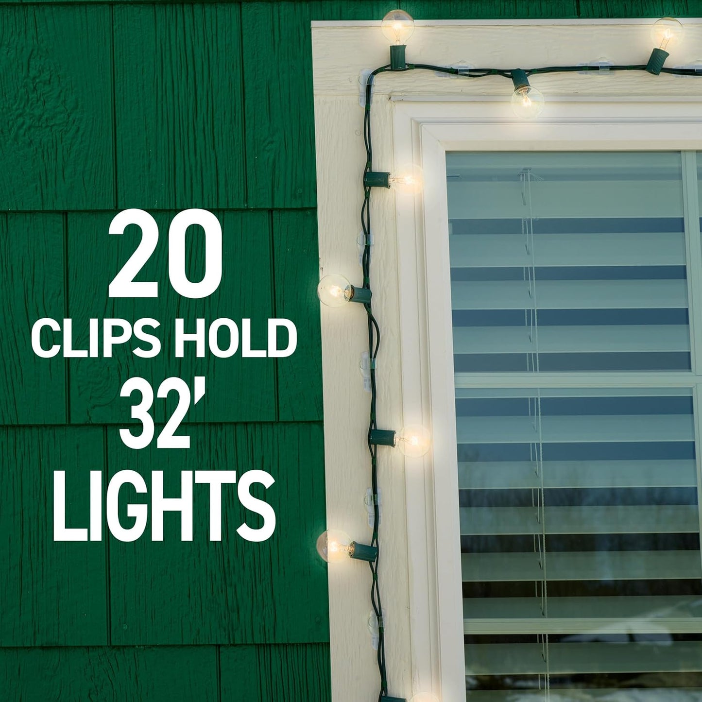 Command Outdoor Light Clips, 20 Clear Clips and 24 Command Strips, Dam