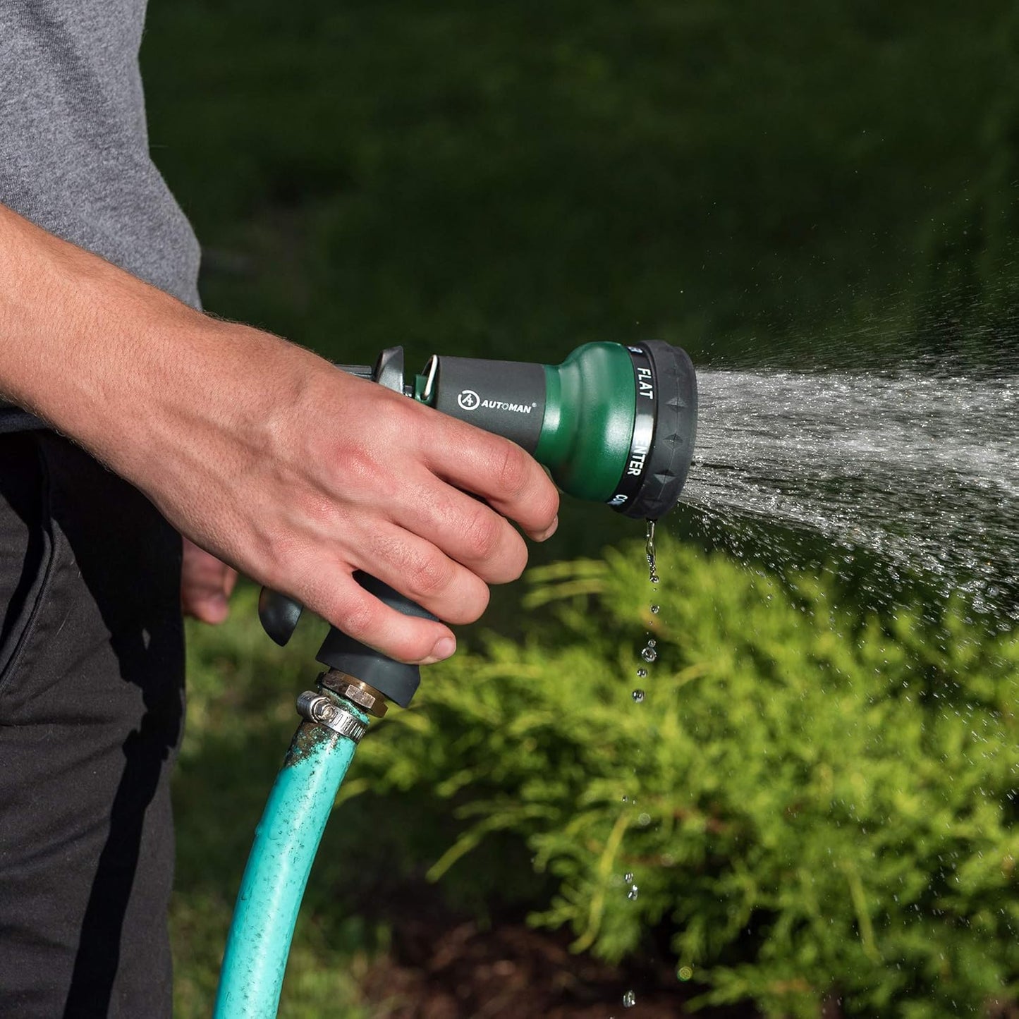 AUTOMAN-Garden-Hose-Nozzle, ABS Water Spray Nozzle with 7 Adjustable W