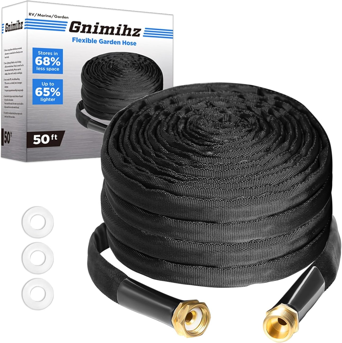 Garden Hose 50ft, Made of TPE(Not PVC), Ultra-Light & Flexible Water H