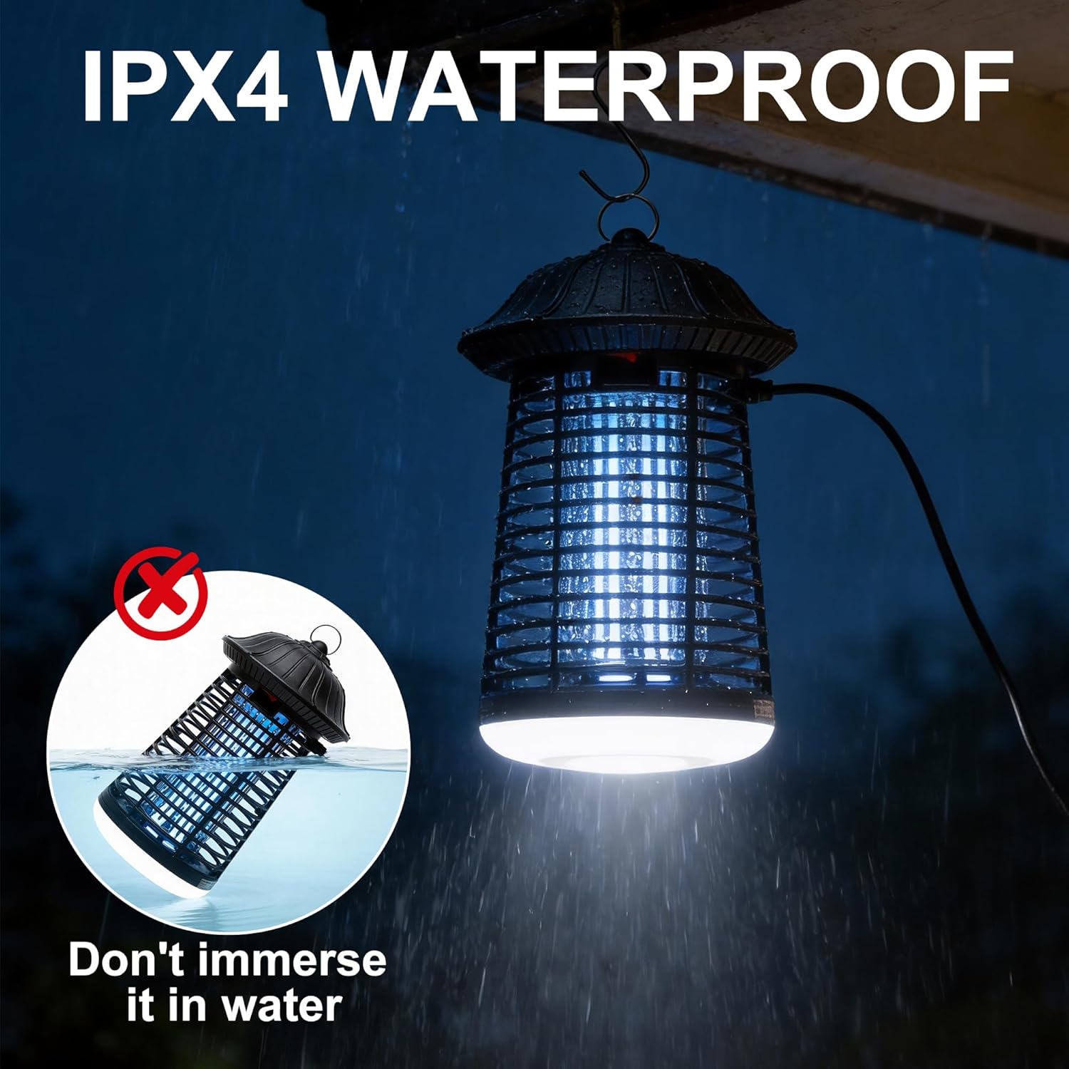 Bug Zapper Outdoor/Indoor,Mosquito Zapper 4200V High Powered Waterproo