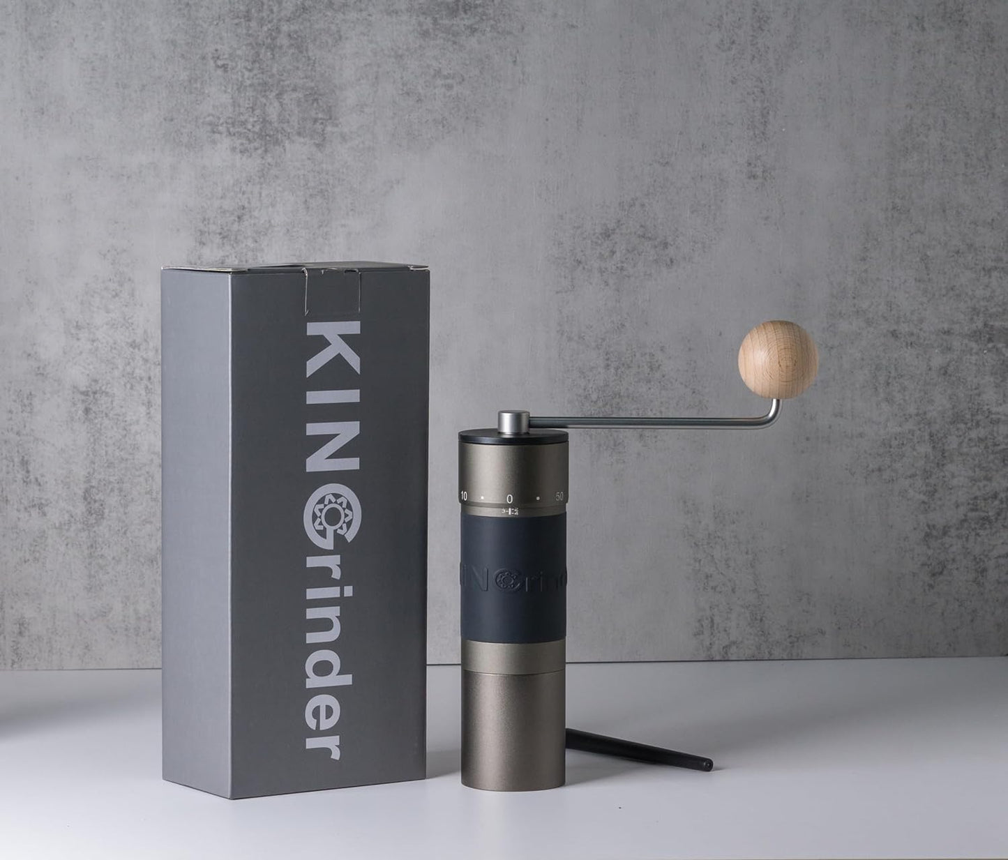 【Iron Gray】KINGrinder K6 Manual Hand Coffee Grinder with Straight Handle for French Press, Drip, Espresso with Assembly Consistency Stainless Steel Conical Burr Mill, 25-35g Capacity