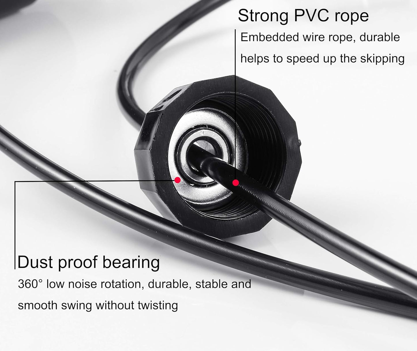 BOOMIBOO Jump Rope, Adjustable Jump Ropes,Skipping Rope Tangle-Free Ra