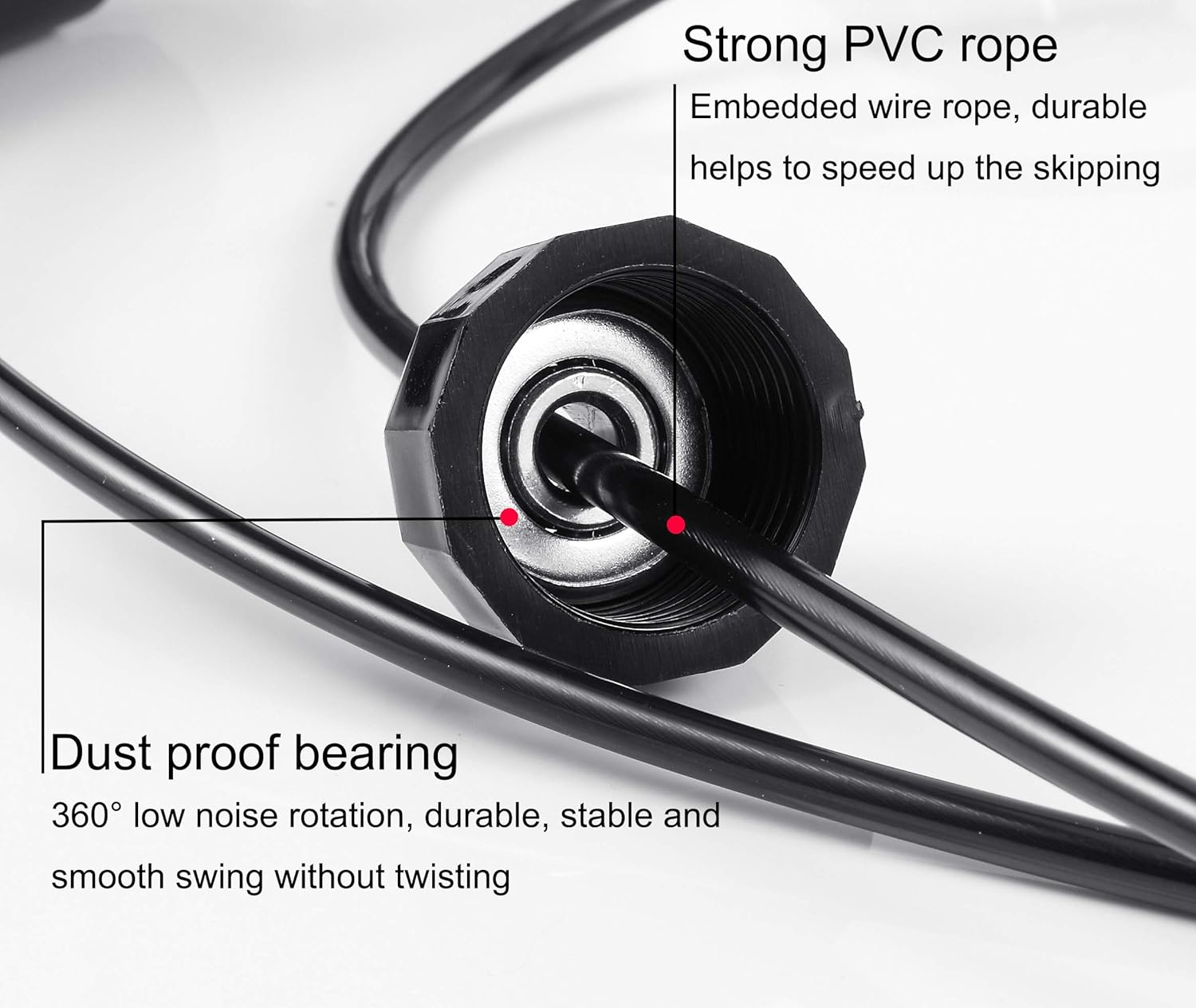 BOOMIBOO Jump Rope, Adjustable Jump Ropes,Skipping Rope Tangle-Free Ra
