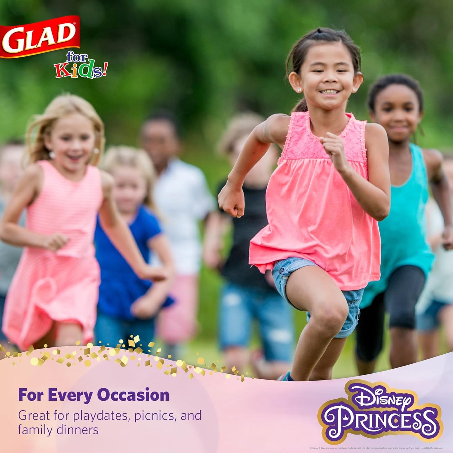 Glad Disney Princess Kids Paper Plates, Heavy Duty Soak Proof and Micr