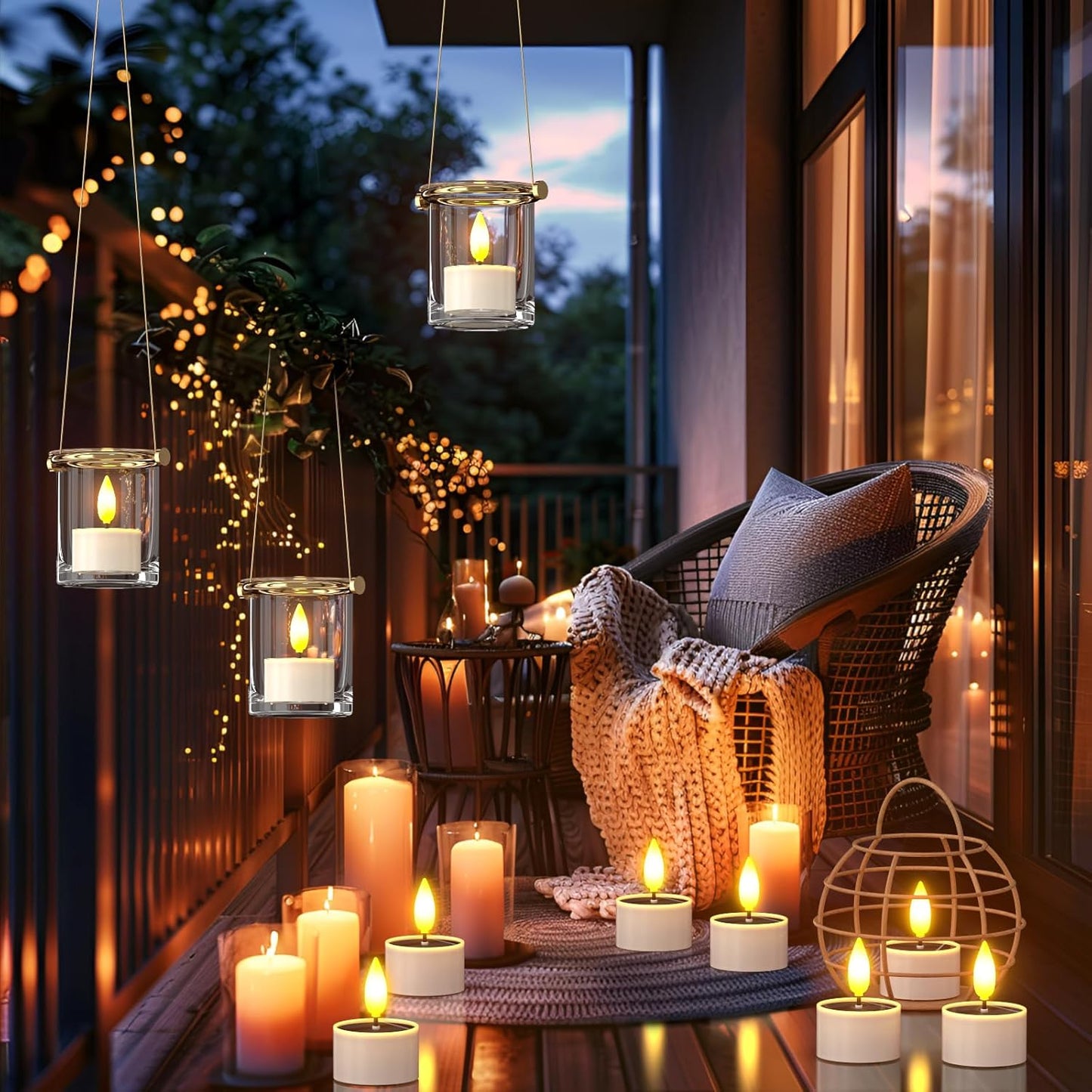PChero 12 Pack Solar Tea Lights Outdoor Waterproof, Small Solar Lights with Dusk to Dawn Sensor, LED Tealight Candles for Lantern Garden Camping Outside Patio Home Decor,1.5" x 2.1"