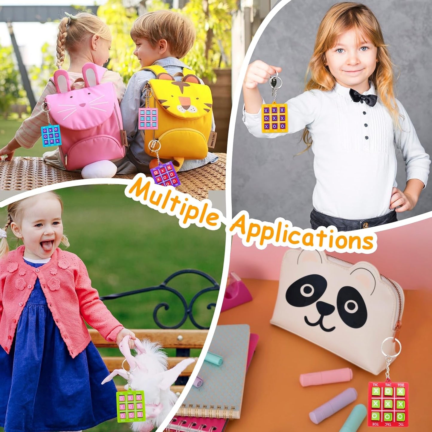 24PCS Tic Tac Toe Game Birthday Party Favors Goodie Bags Easter Basket Stuffers for Kids 4-8 8-12 Classroom Treasure Chest Carnival Prize Box Toys Bulk Keychain Pinata Filler Return Gifts for Girl Boy