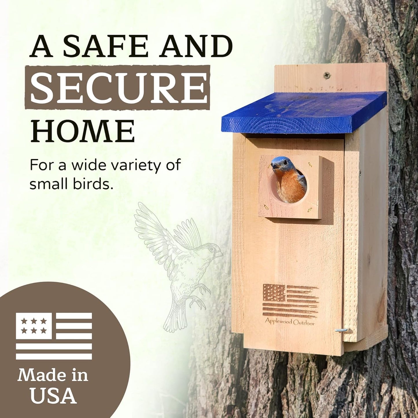 Made in USA,Premium Rustic Cedar Bird Houses,Durable Bird Houses for O