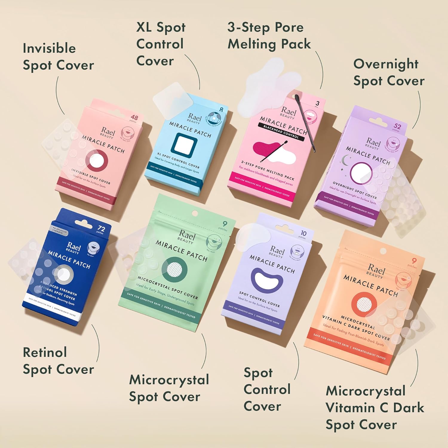 Rael Pimple Patches, Miracle Invisible Spot Cover - Hydrocolloid Acne 