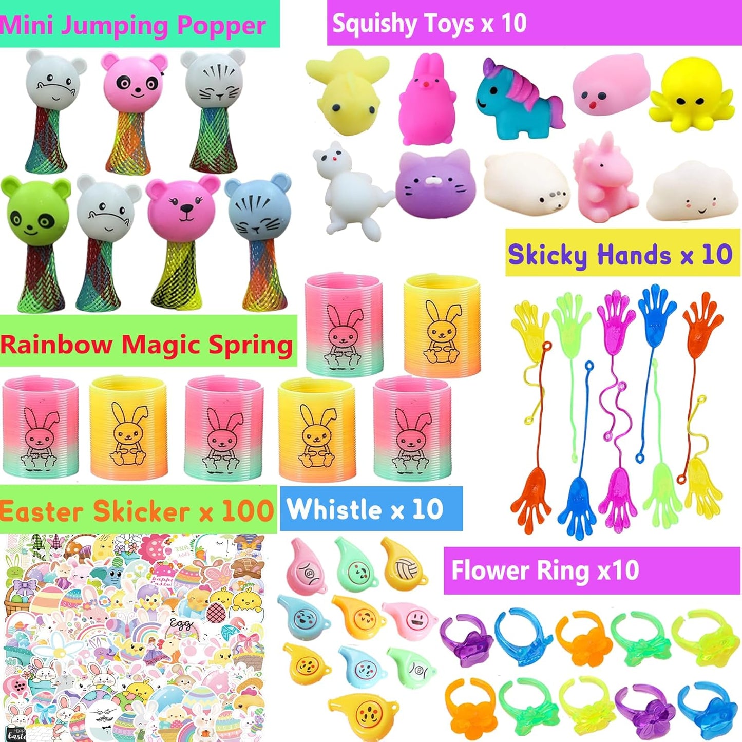 300pcs Easter Eggs with Toys Inside Bulk Filled Easter Egg Fillers 100 Pack Non Candy Stuffed Easters Basket Stuffers Essentials for Kids Girls Toddlers Boys Easters Egg Hunt Party Favors