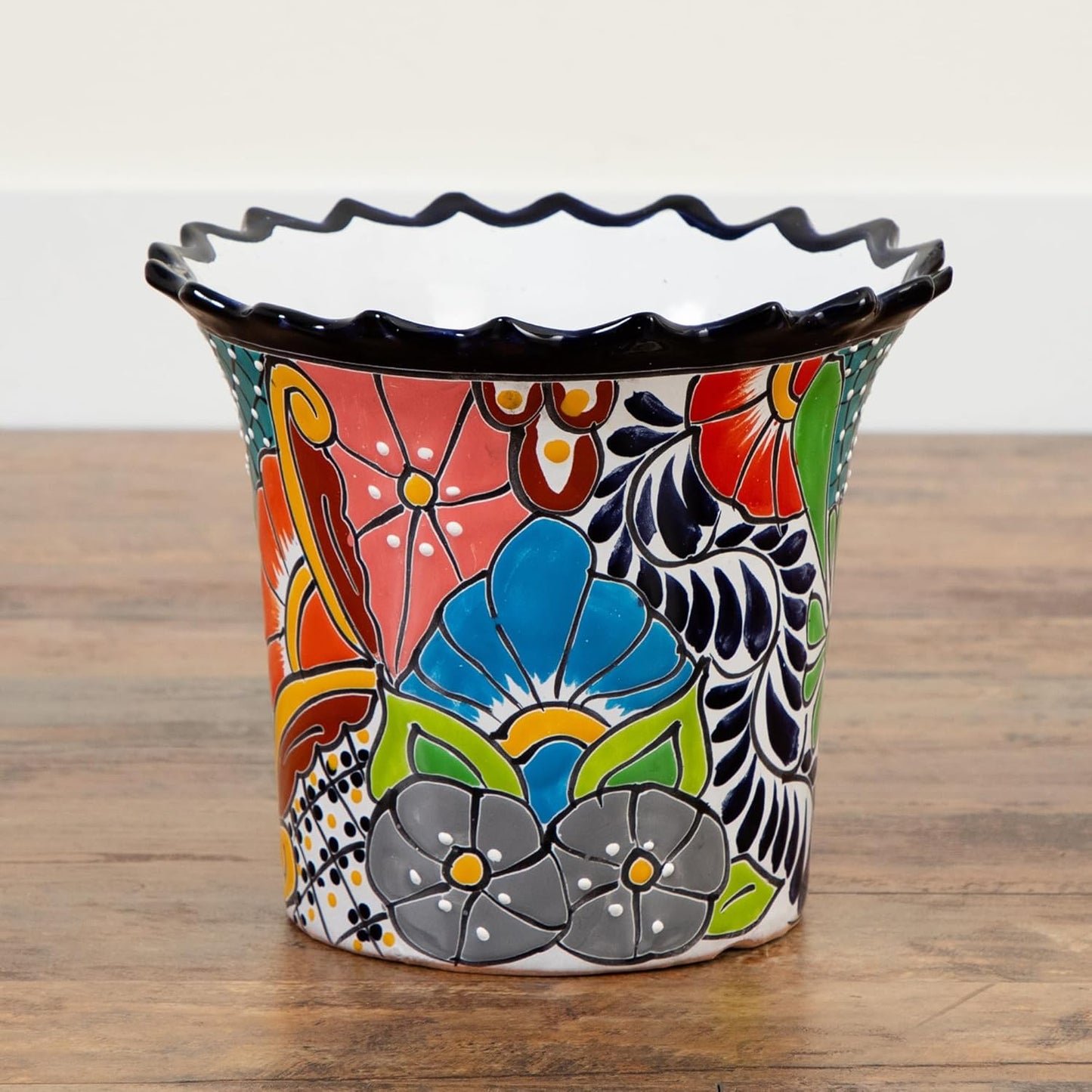 Nearly Natural 10-in x 12-in Handcrafted Mexican Talavera Ceramic Plan