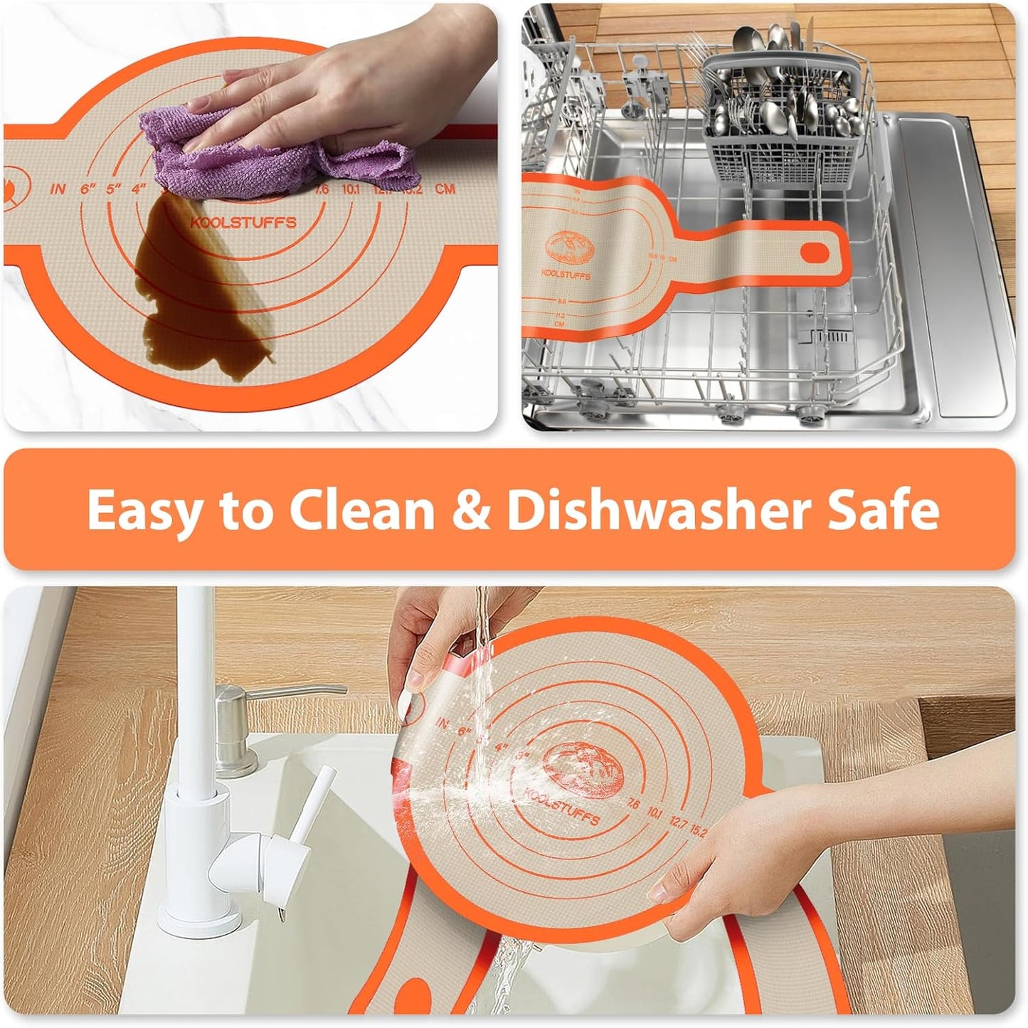 Silicone Bread Sling Oval and Round, 2Pcs Non-Stick Reusable Bread Sling, Sourdough Tools & Dutch Oven Accessories, Orange