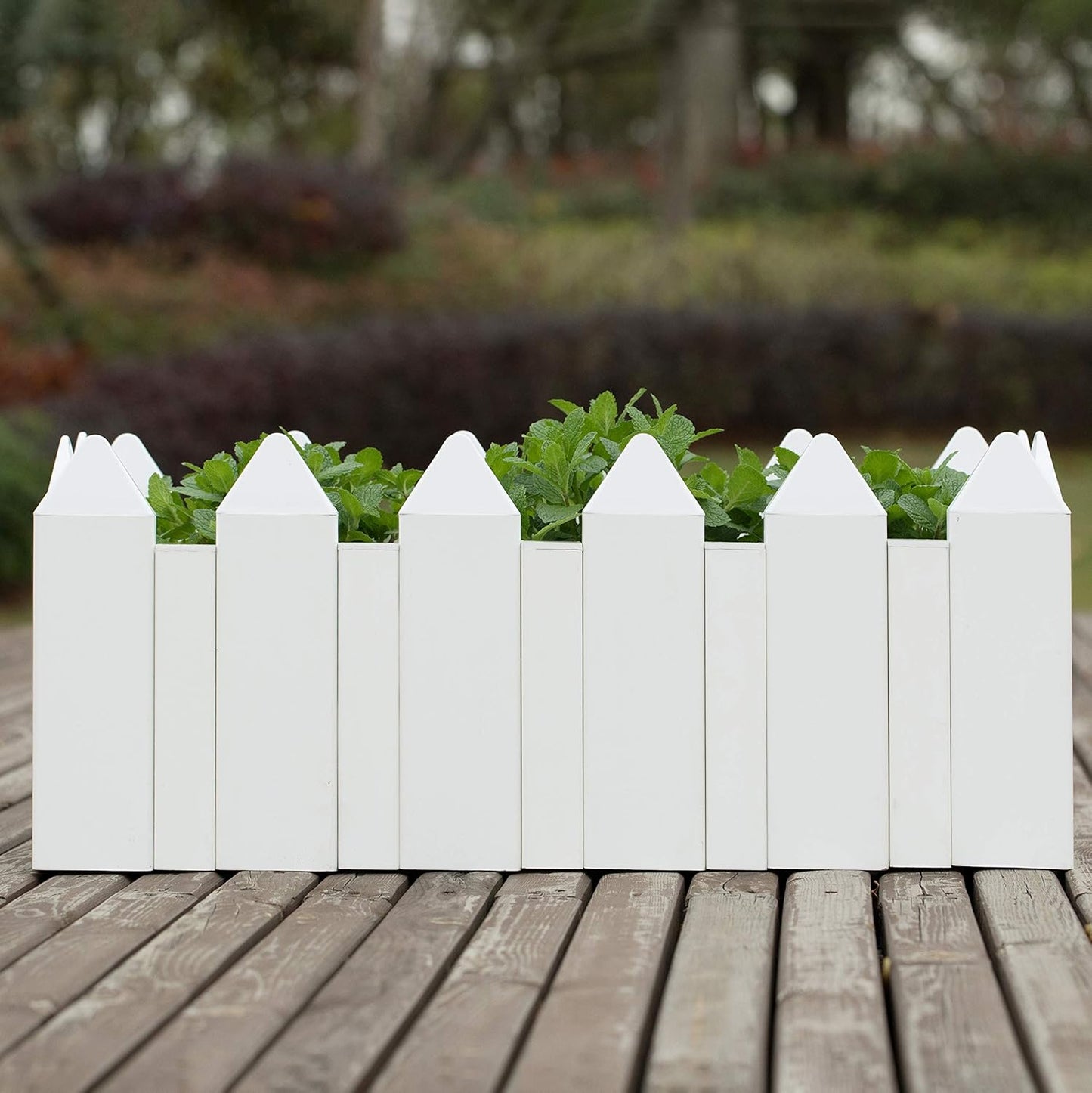 Gardenised Vinyl Planter Box Garden Bed Flower Pot, White (QI004006A.L)