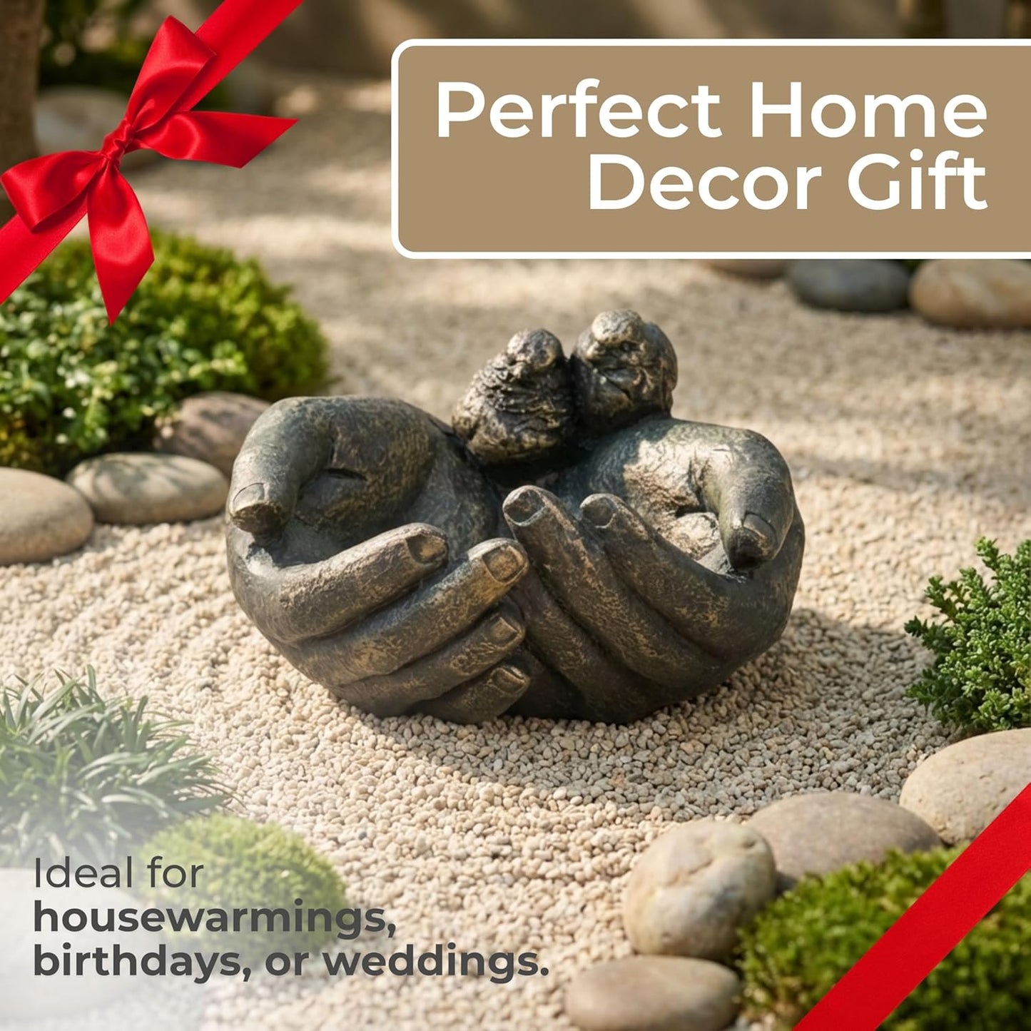 Sagebrook Home Bronze Giving Hands Birdfeeder Enchanting 9" Polyresin 