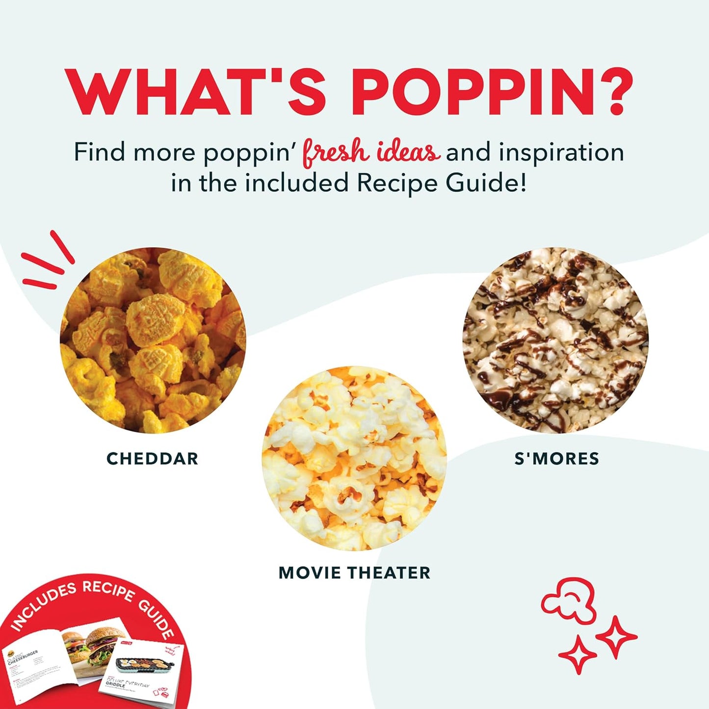 DASH Fresh Pop Popcorn Maker - Oil-Free, Air Popcorn Popper - With Mea