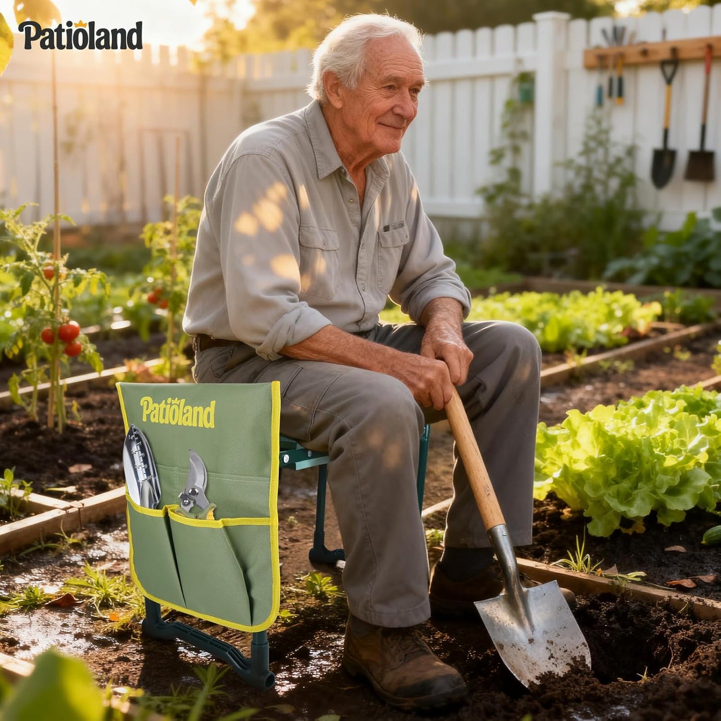 Garden Kneeler and Seat with 2 Tool Bags, 10.2" Widen Heavy Duty Thick