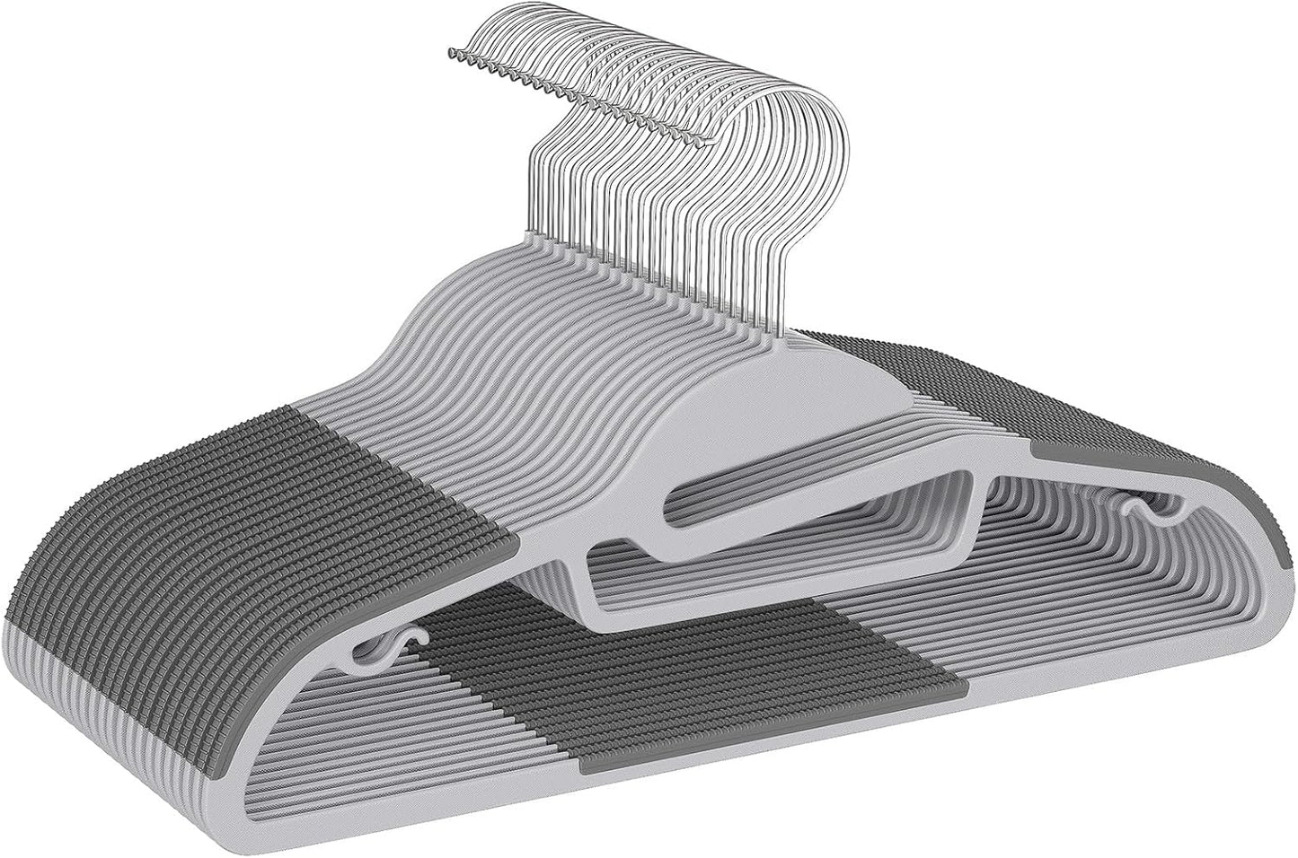BAGAIL Plastic Hangers 50 Pack with Non-Slip Design,0.2 Inches Thick, 