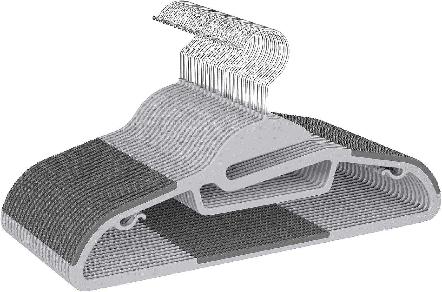 BAGAIL Plastic Hangers 50 Pack with Non-Slip Design,0.2 Inches Thick, 