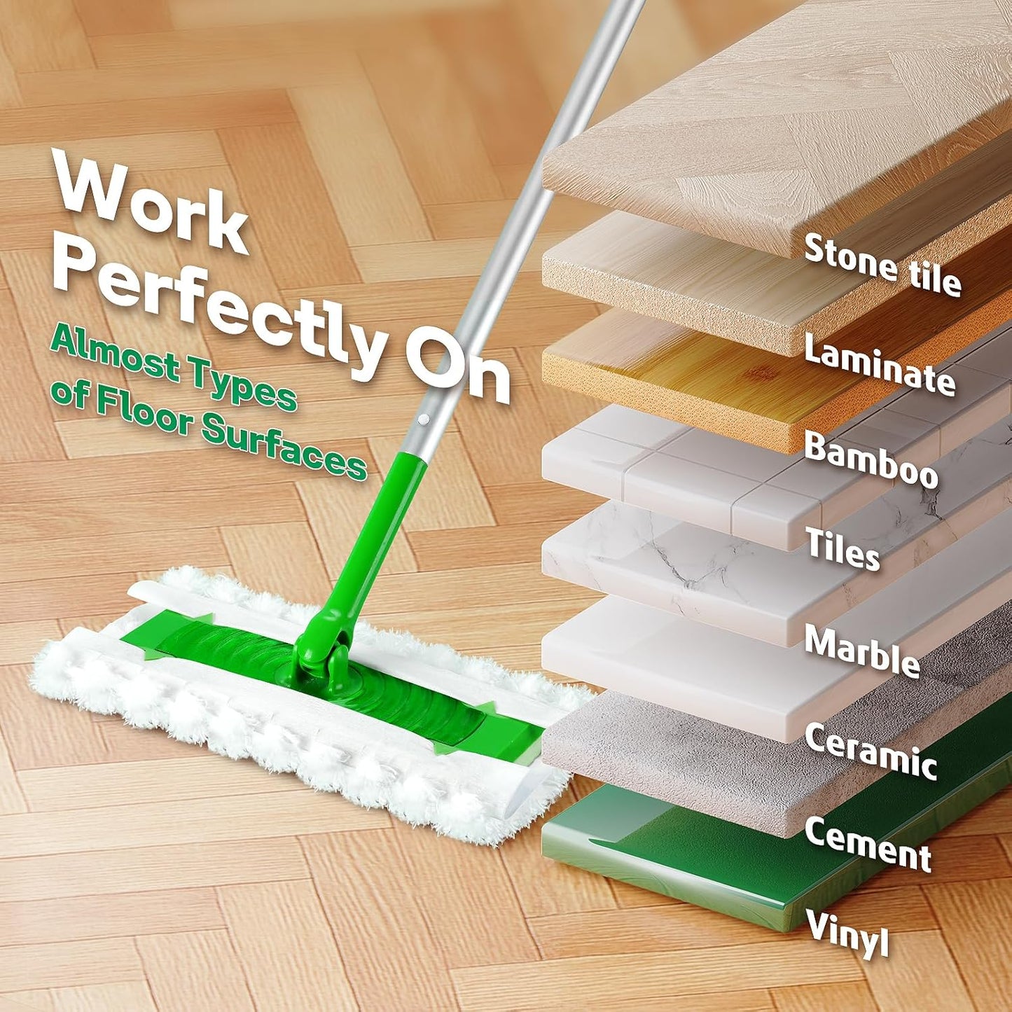 AIR U+ Dry Mop Pads for Swiffer Sweep and Mop, Heavy Duty Pet Dry Sweeper Refills, Sweeping Cloths for Cleaning Hardwood Floor Dust and Hair, Disposable, Unscented, 30 Count