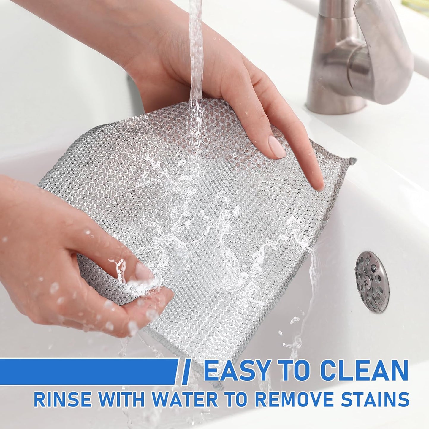 10PCS Set Non-Scratch Steel Wool Dishcloth - Multi Purpose Wire Dishwashing Rags Kitchen Towels and Dishcloths Sets Durable Cleaning Pads Bathroom Home Essentials Cleaning Supplies Tools