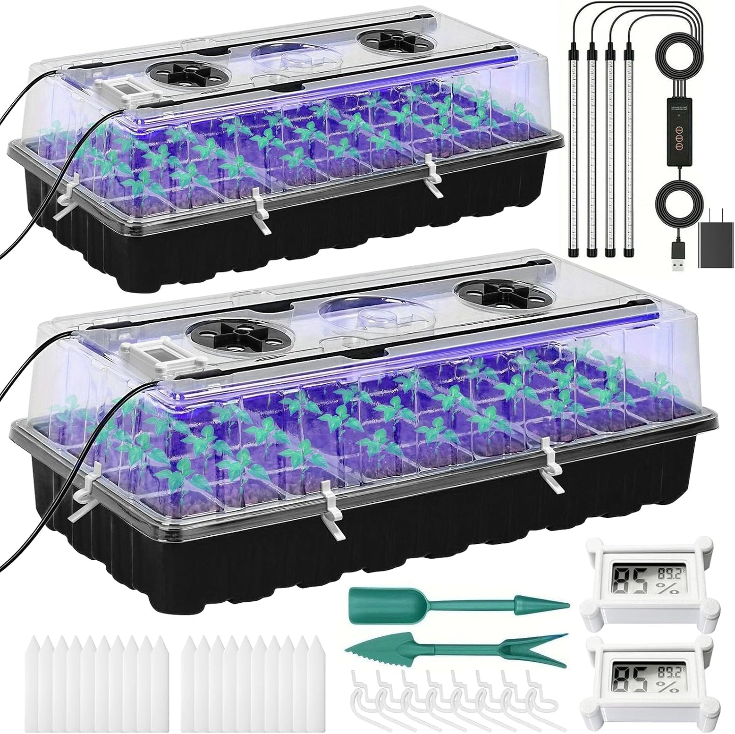 Seed Starter Tray with Grow Light,72-Cell Seed Starter Kit with Magnet