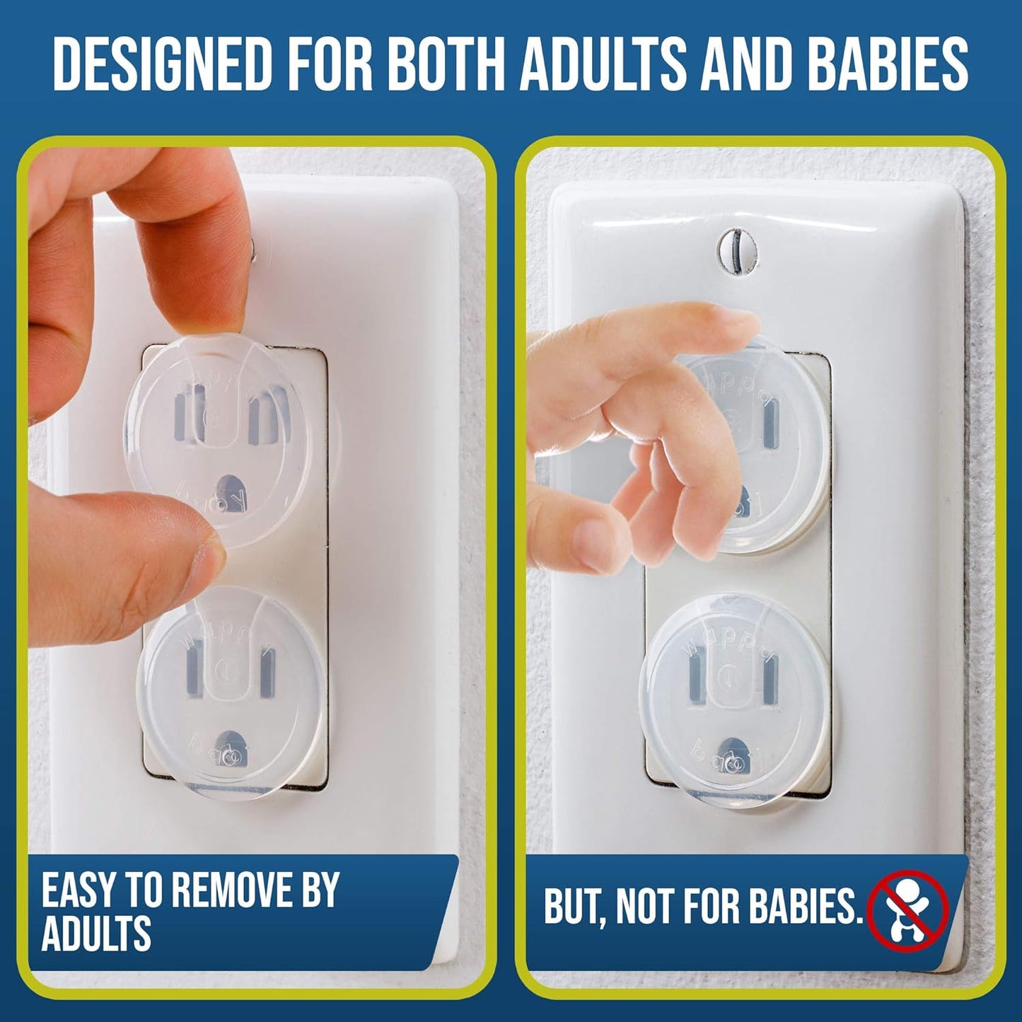Clear Outlet Covers (50 Pack) Value Pack – Baby Safety Outlet Plug Cov